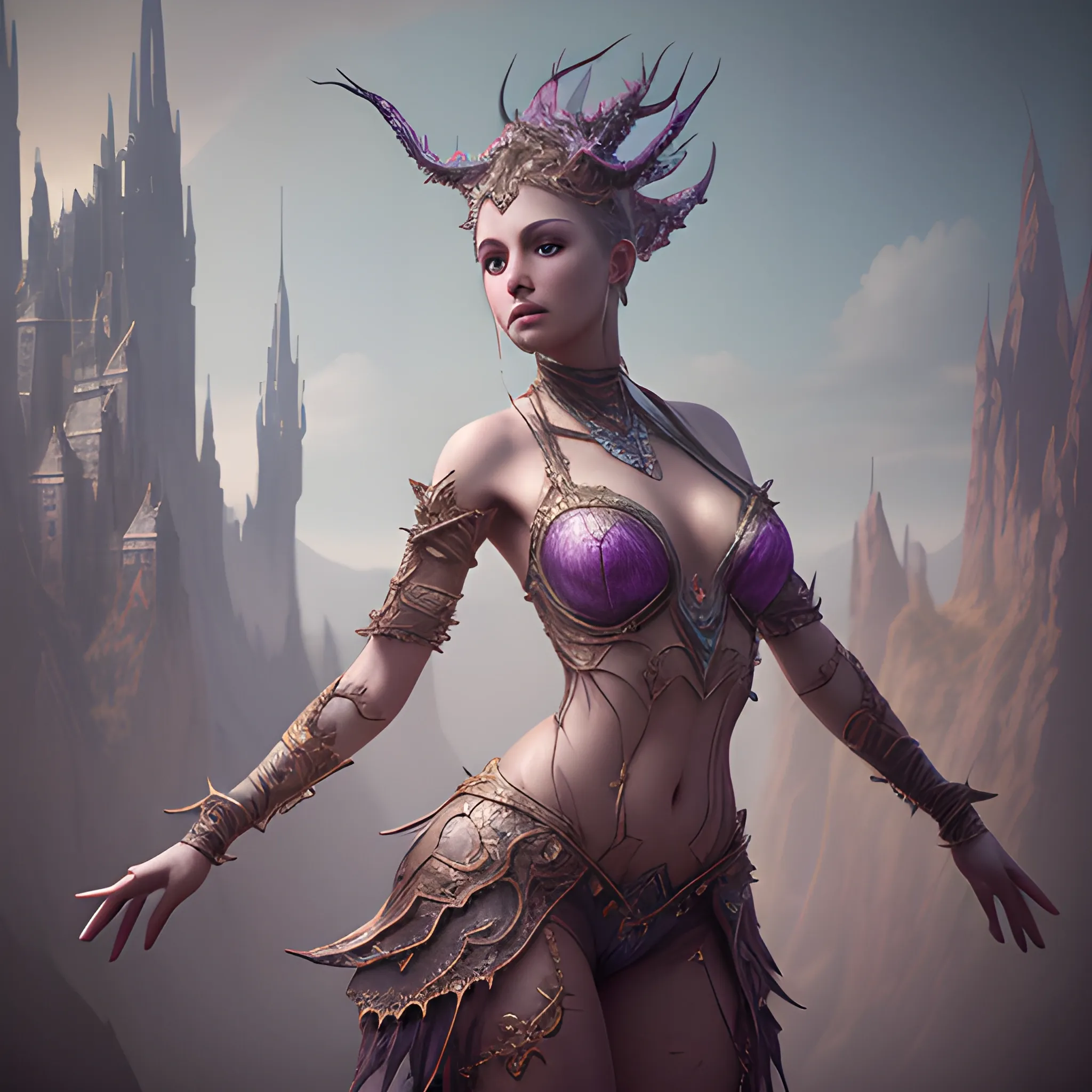 dancer, female, high fantasy, 8k, high resolution, high quality, detailed, detailed matte painting, deep color, fantastical, intricate detail, splash screen, complementary colors, fantasy concept art, 8k resolution trending on Artstation Unreal Engine 5