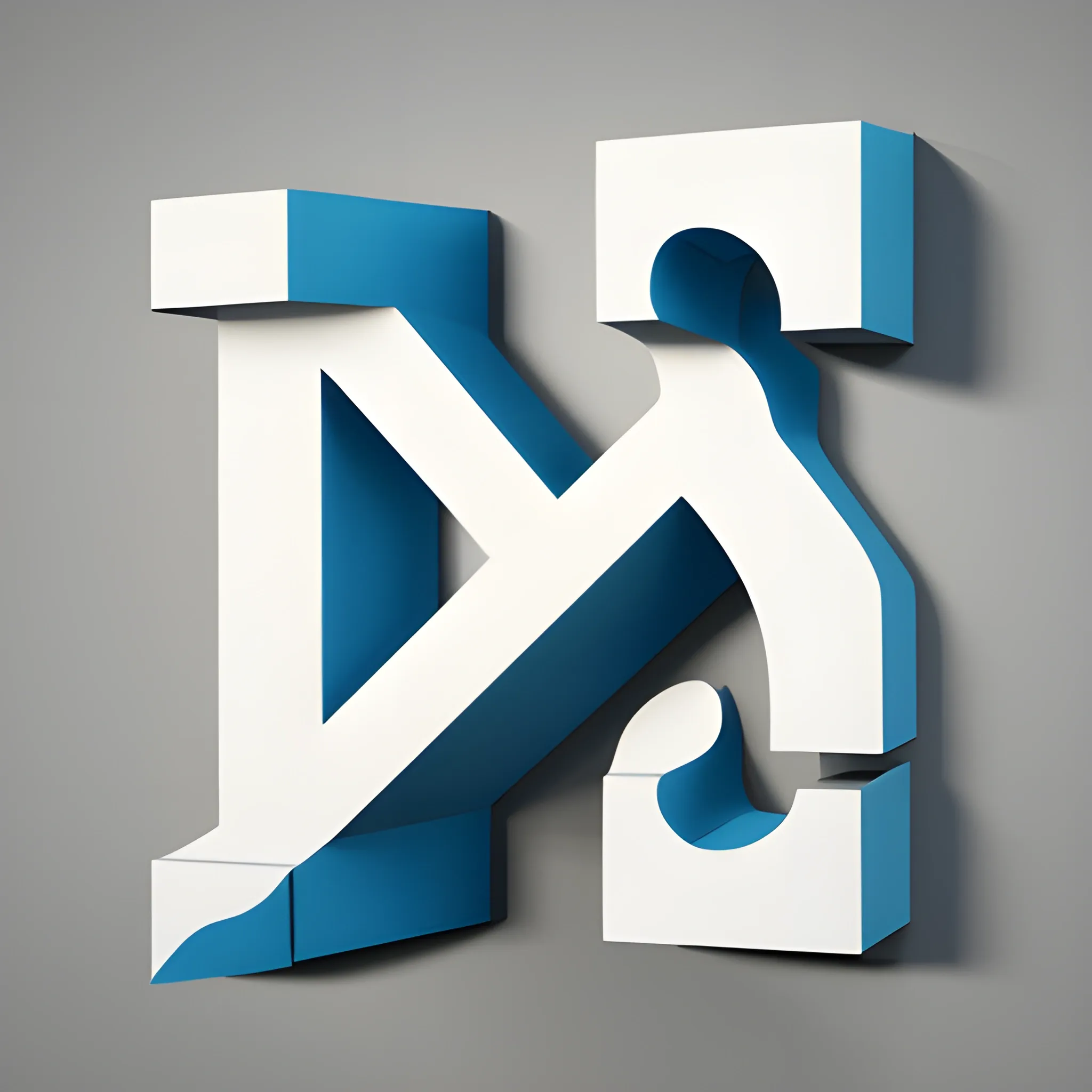 make art with using the letter M and the letter K in 3D style