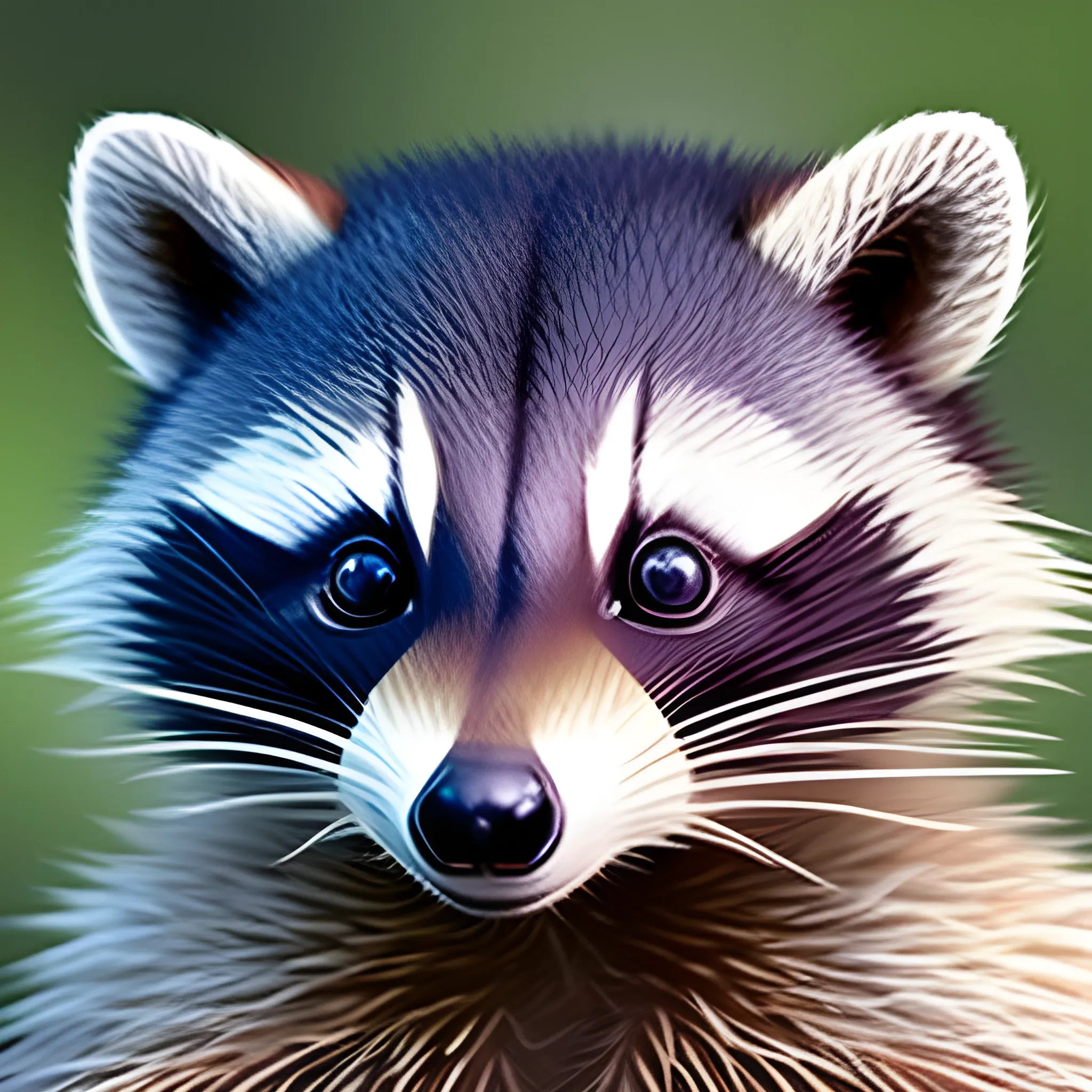 cute realistic racoon