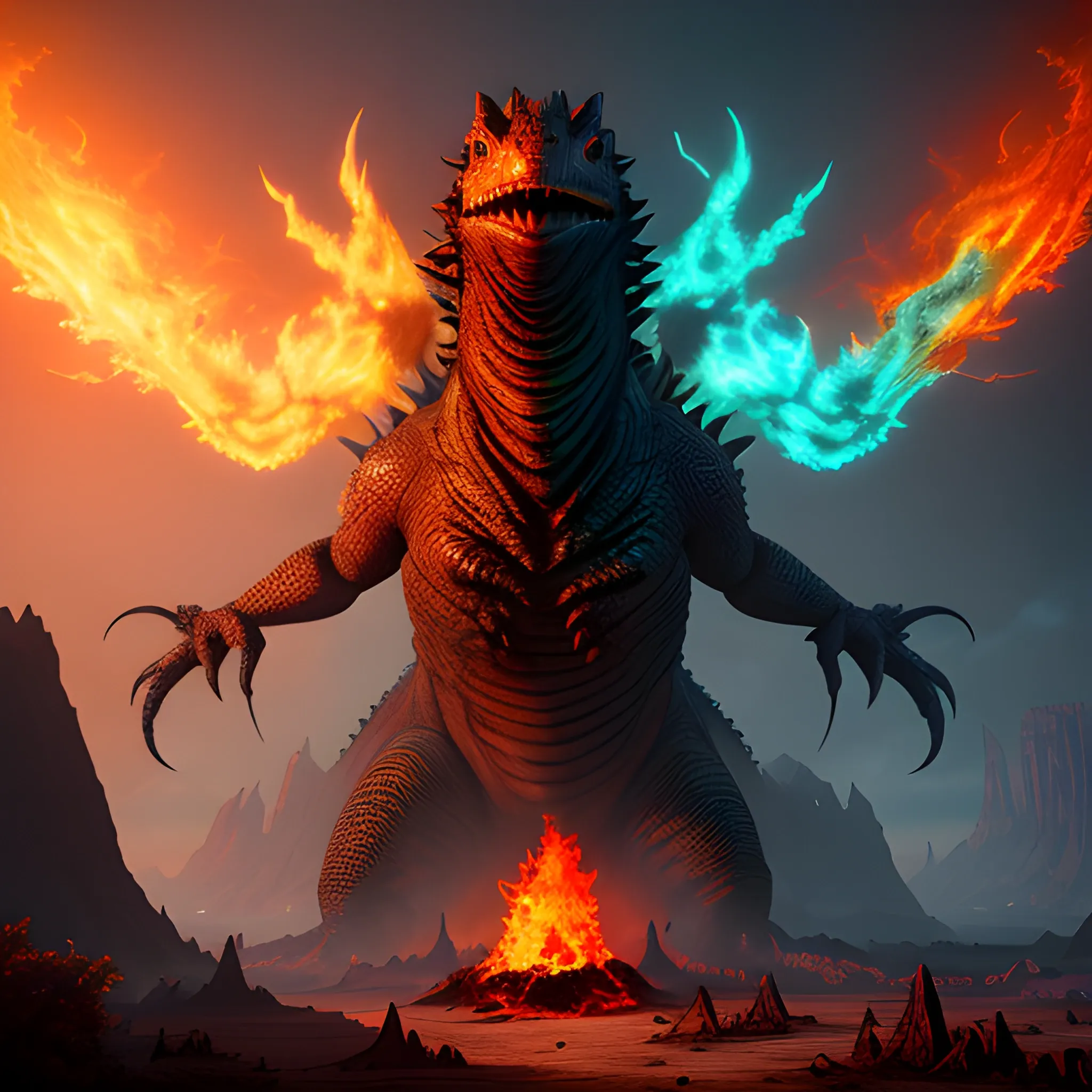 My Burning Godzilla digital painting updated with High Res pic  Godzilla  Forum