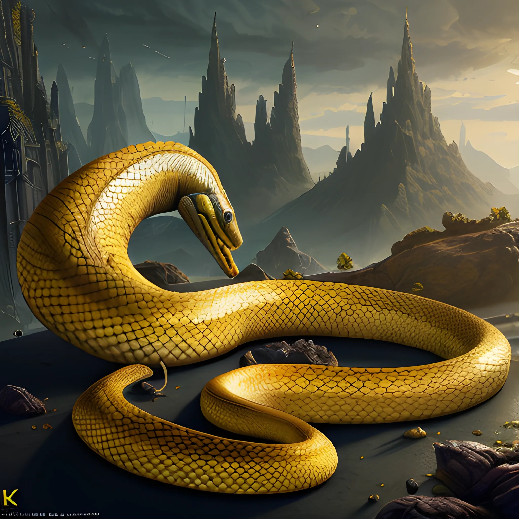 Premium AI Image  Beautiful snake ful challenging color