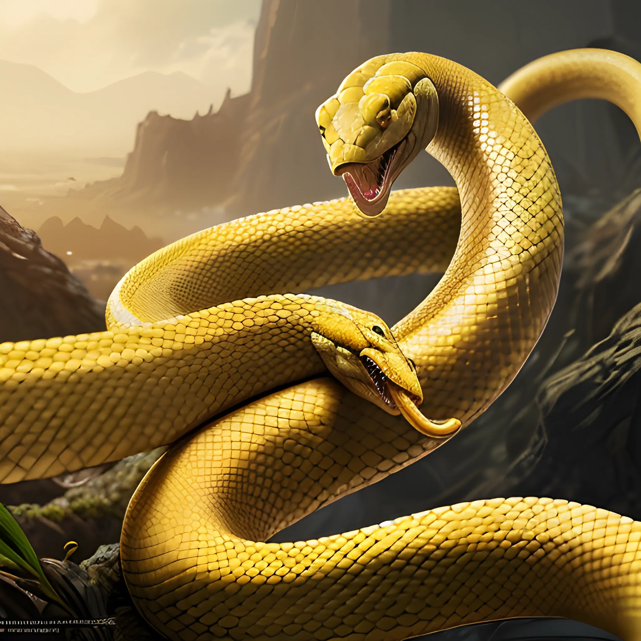 Premium AI Image  Beautiful snake ful challenging color