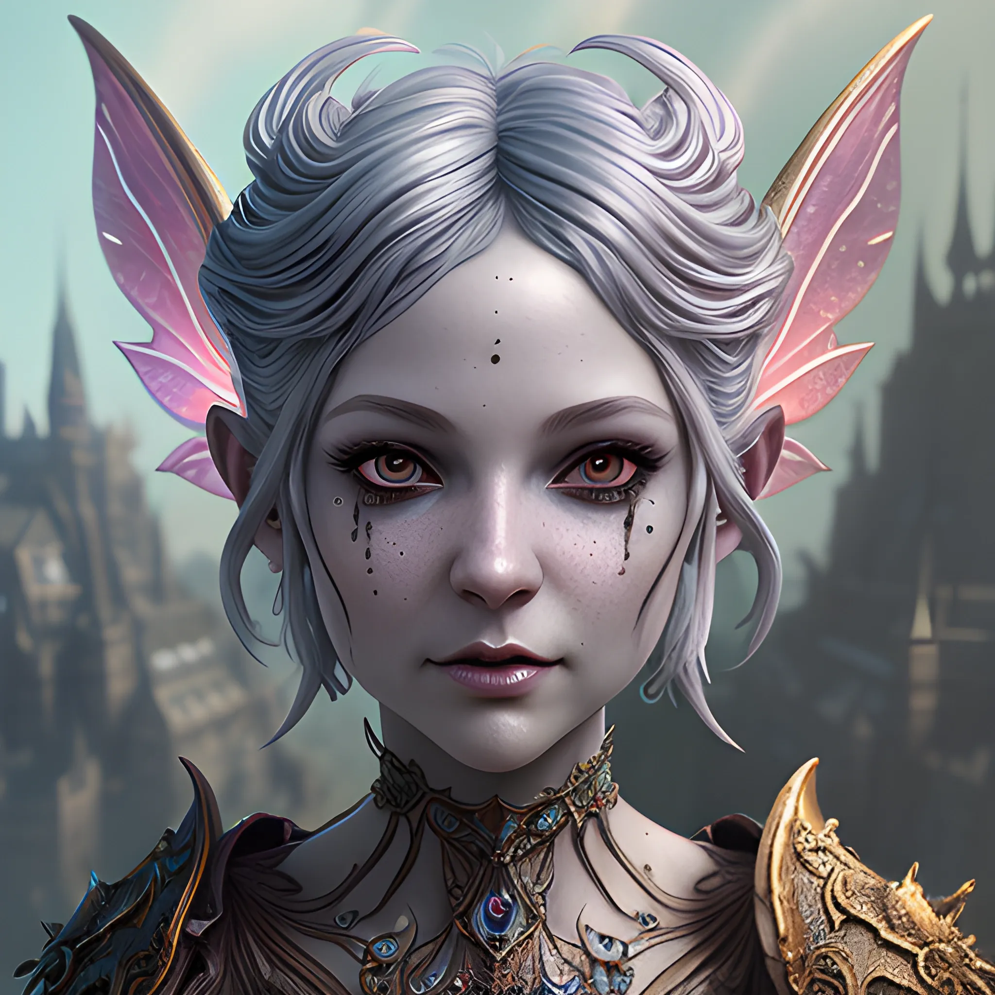 pixie, fairy, high fantasy, insane detailed face, 8k, high resolution, high quality, detailed, detailed matte painting, deep color, fantastical, intricate detail, splash screen, complementary colors, fantasy concept art, 8k resolution trending on Artstation Unreal Engine 5