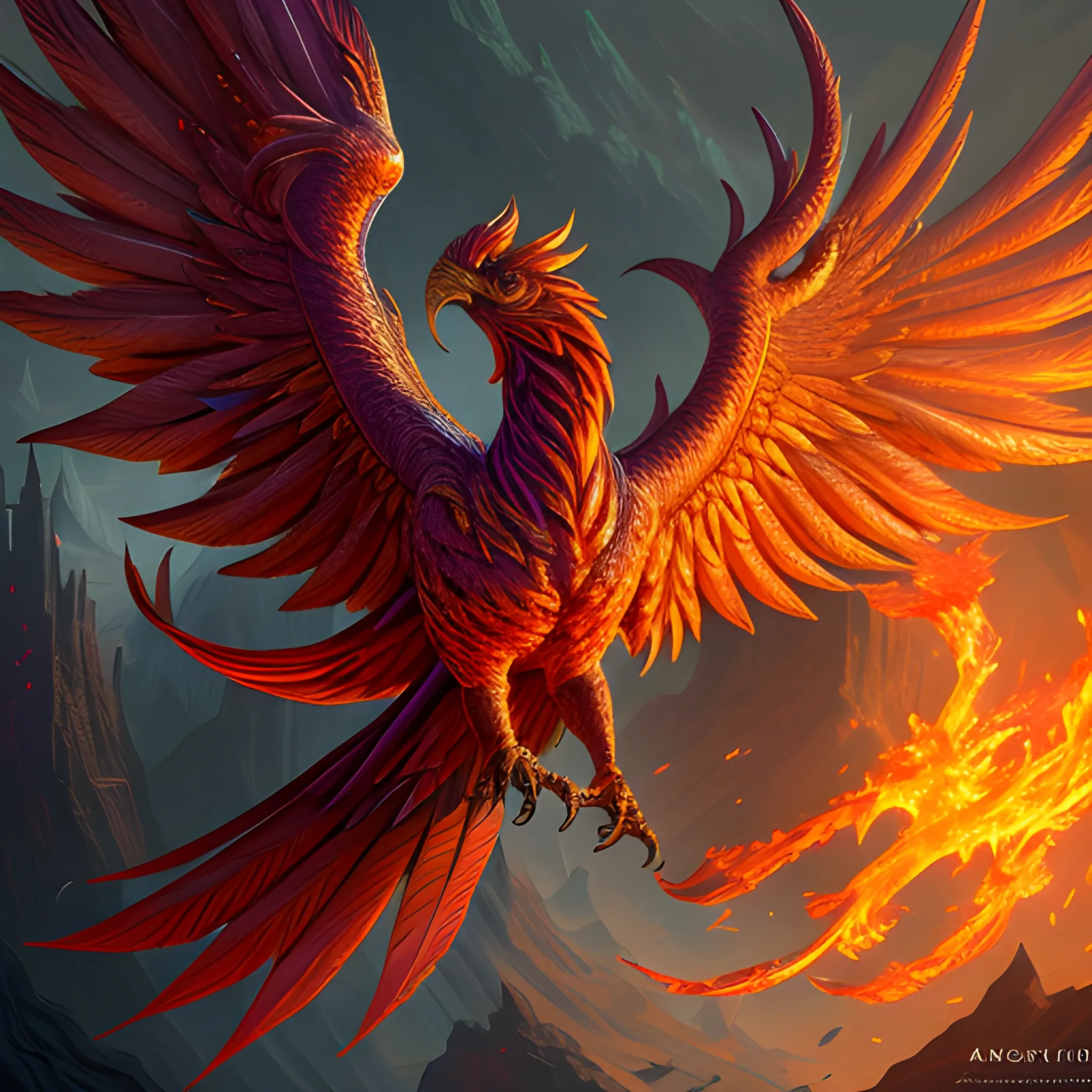 phoenix, fire bird, high fantasy, insane detailed face, 8k, high resolution, high quality, detailed, detailed matte painting, deep color, fantastical, intricate detail, splash screen, complementary colors, fantasy concept art, 8k resolution trending on Artstation Unreal Engine