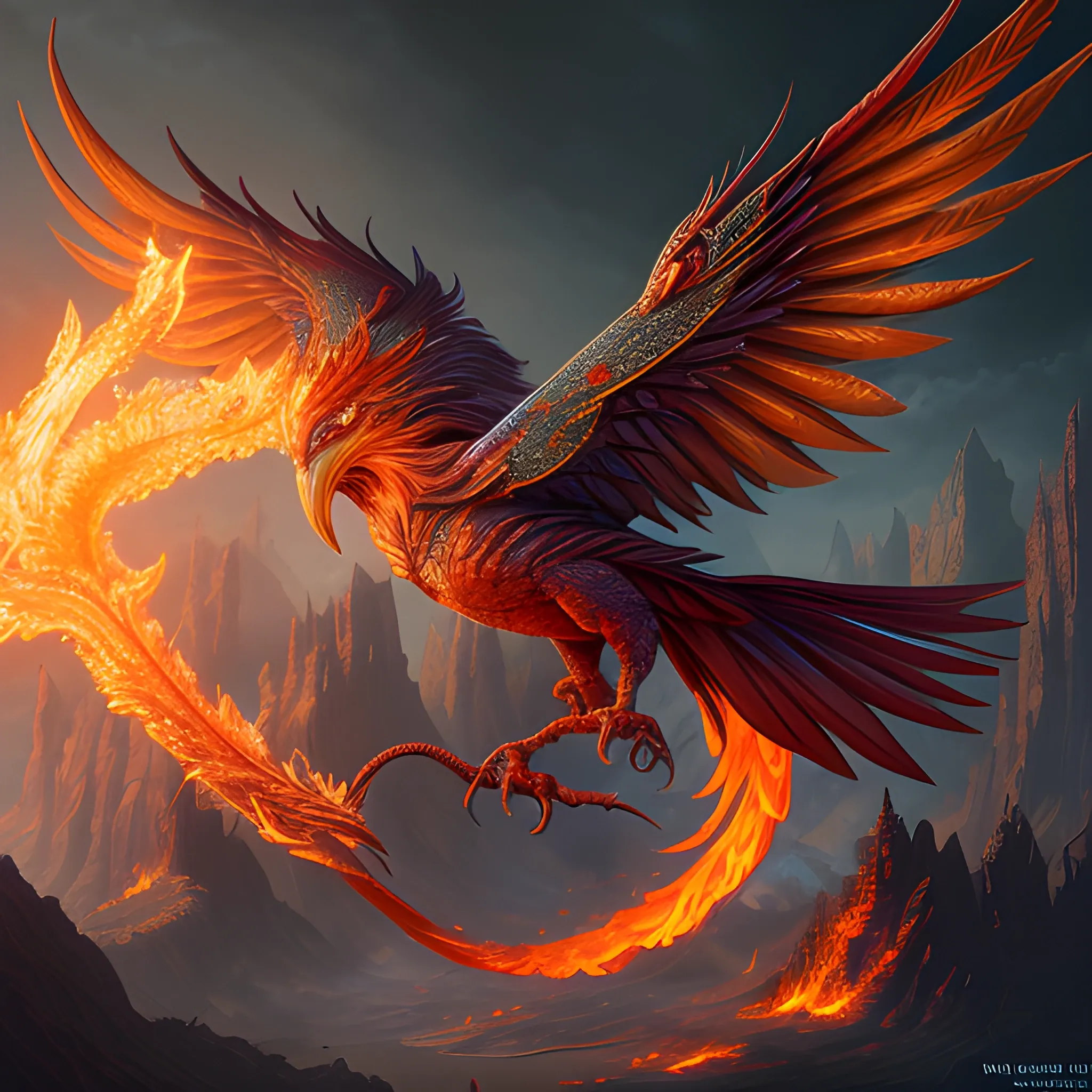 phoenix, fire bird, high fantasy, insane detailed face, 8k, high resolution, high quality, detailed, detailed matte painting, deep color, fantastical, intricate detail, splash screen, complementary colors, fantasy concept art, 8k resolution trending on Artstation Unreal Engine