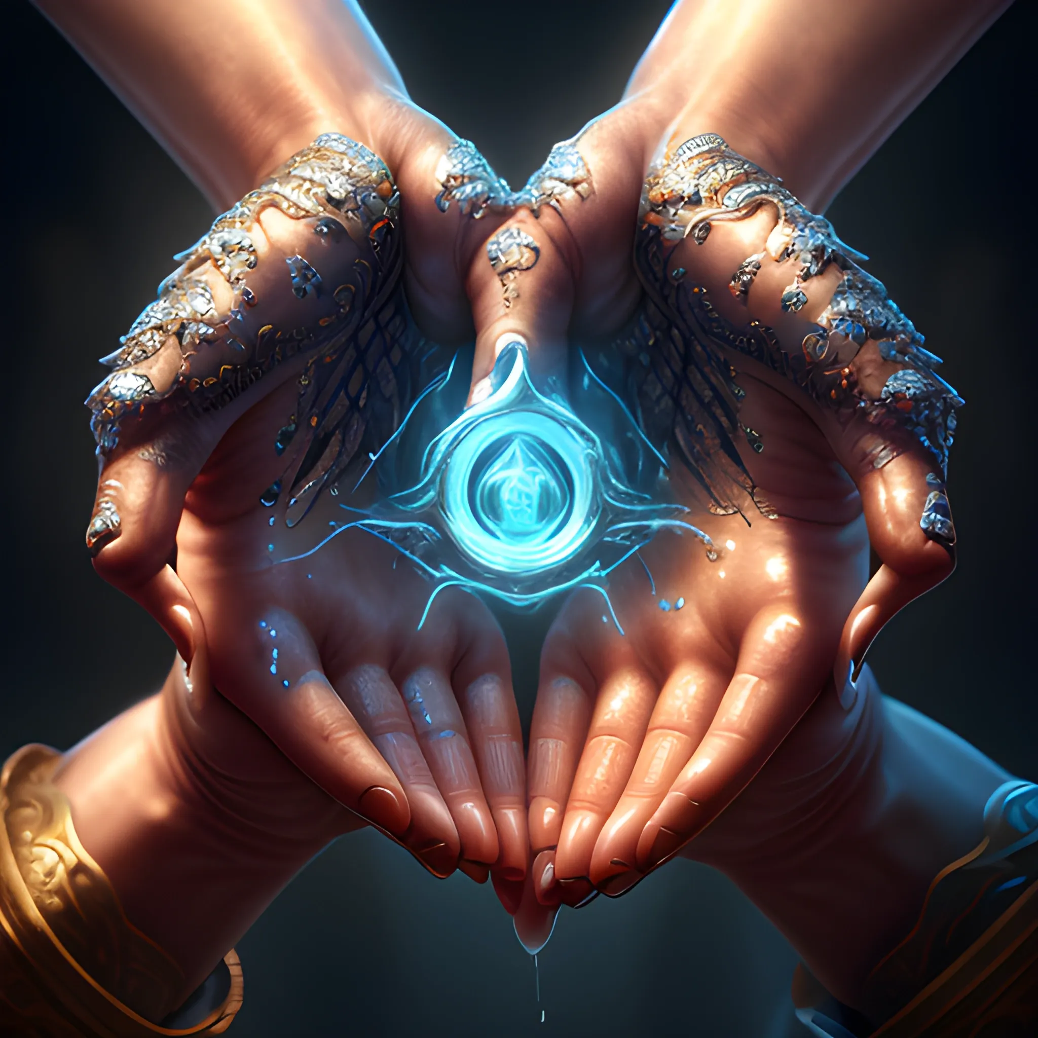 shining hands with five fingers, healing, healing magic, 8k, high resolution, high quality, insane detailed, detailed, detailed matte painting, deep color, fantastical, intricate detail, splash screen, complementary colors, fantasy concept art, 8k resolution trending on Artstation Unreal Engine 5