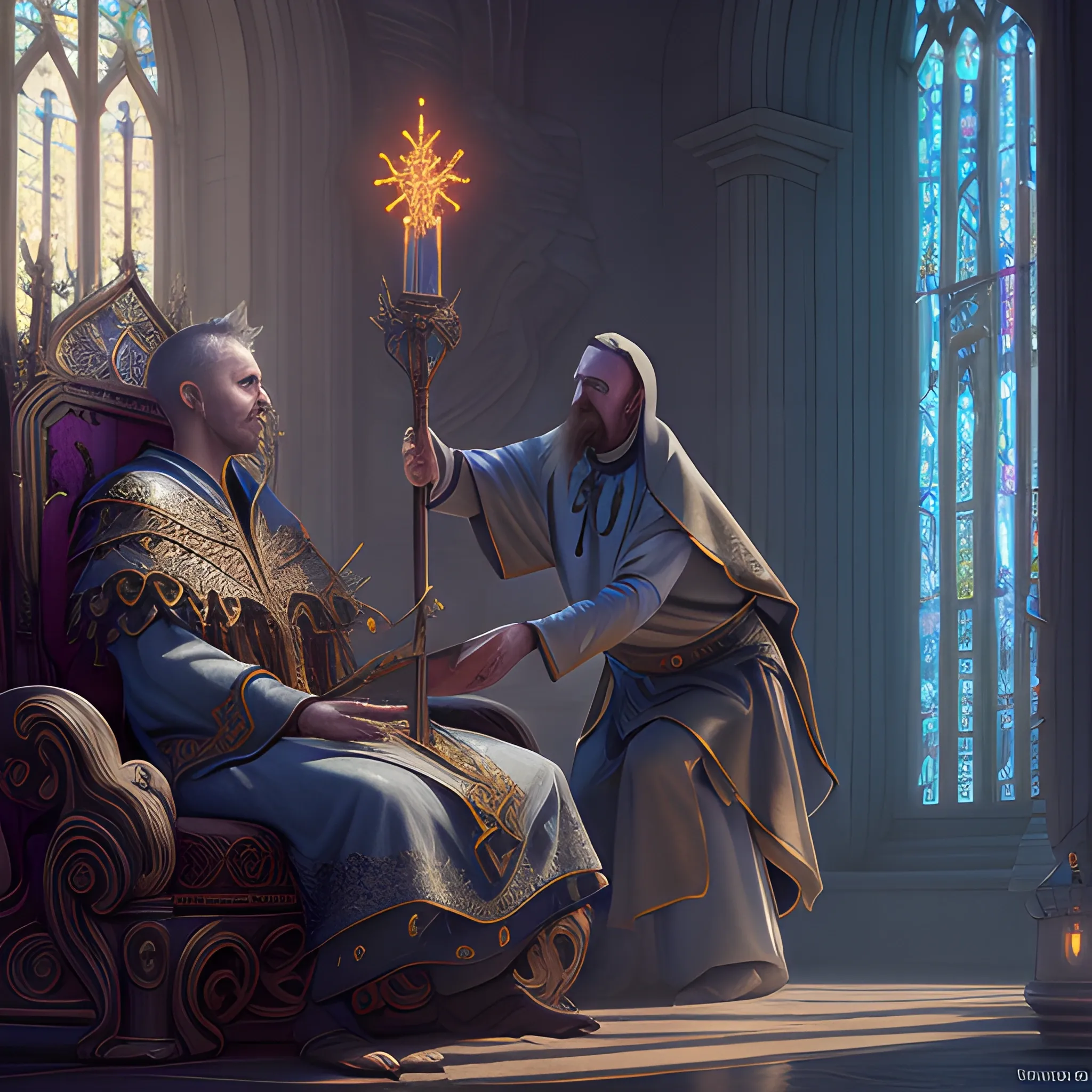 king on the throne, medieval, high fantasy, 8k, high resolution, 