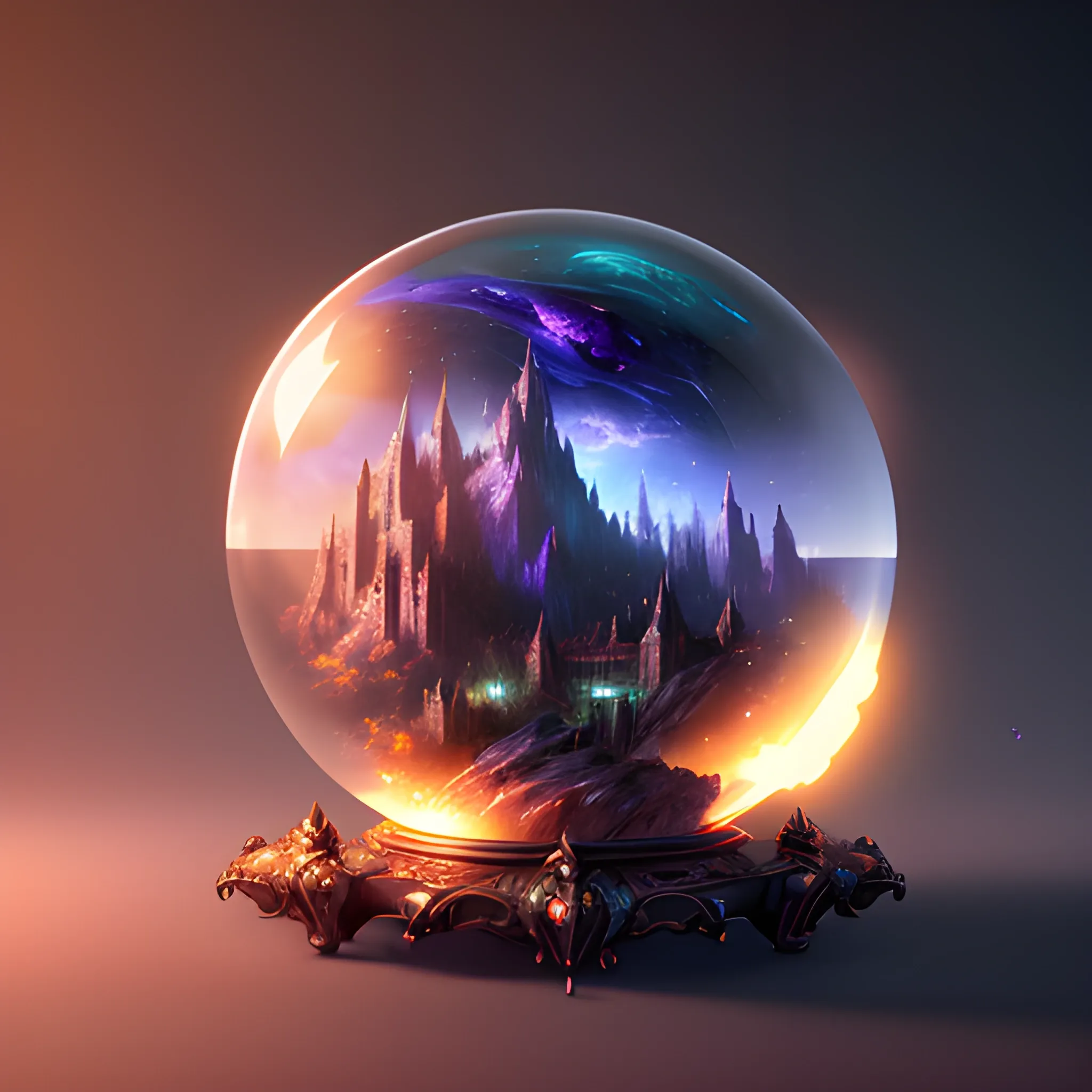 magic orb, glass, transparent, 8k, high resolution, high quality, detailed, detailed matte painting, deep color, fantastical, intricate detail, splash screen, complementary colors, fantasy concept art, 8k resolution trending on Artstation Unreal Engine 5