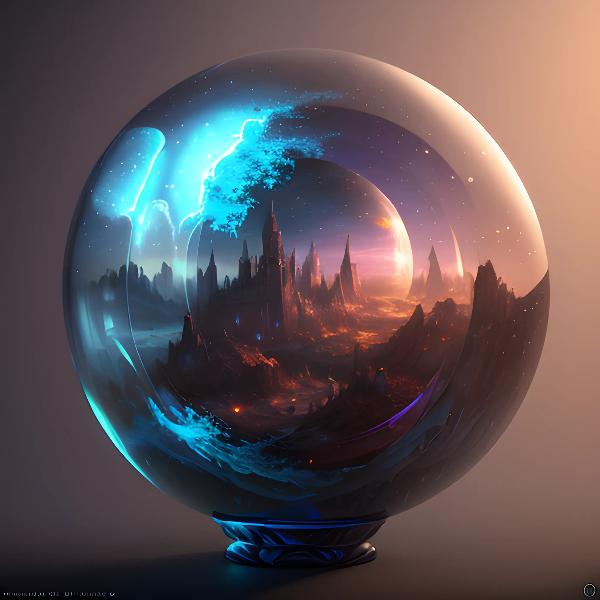 magic orb, glass, transparent, 8k, high resolution, high quality, detailed, detailed matte painting, deep color, fantastical, intricate detail, splash screen, complementary colors, fantasy concept art, 8k resolution trending on Artstation Unreal Engine 5