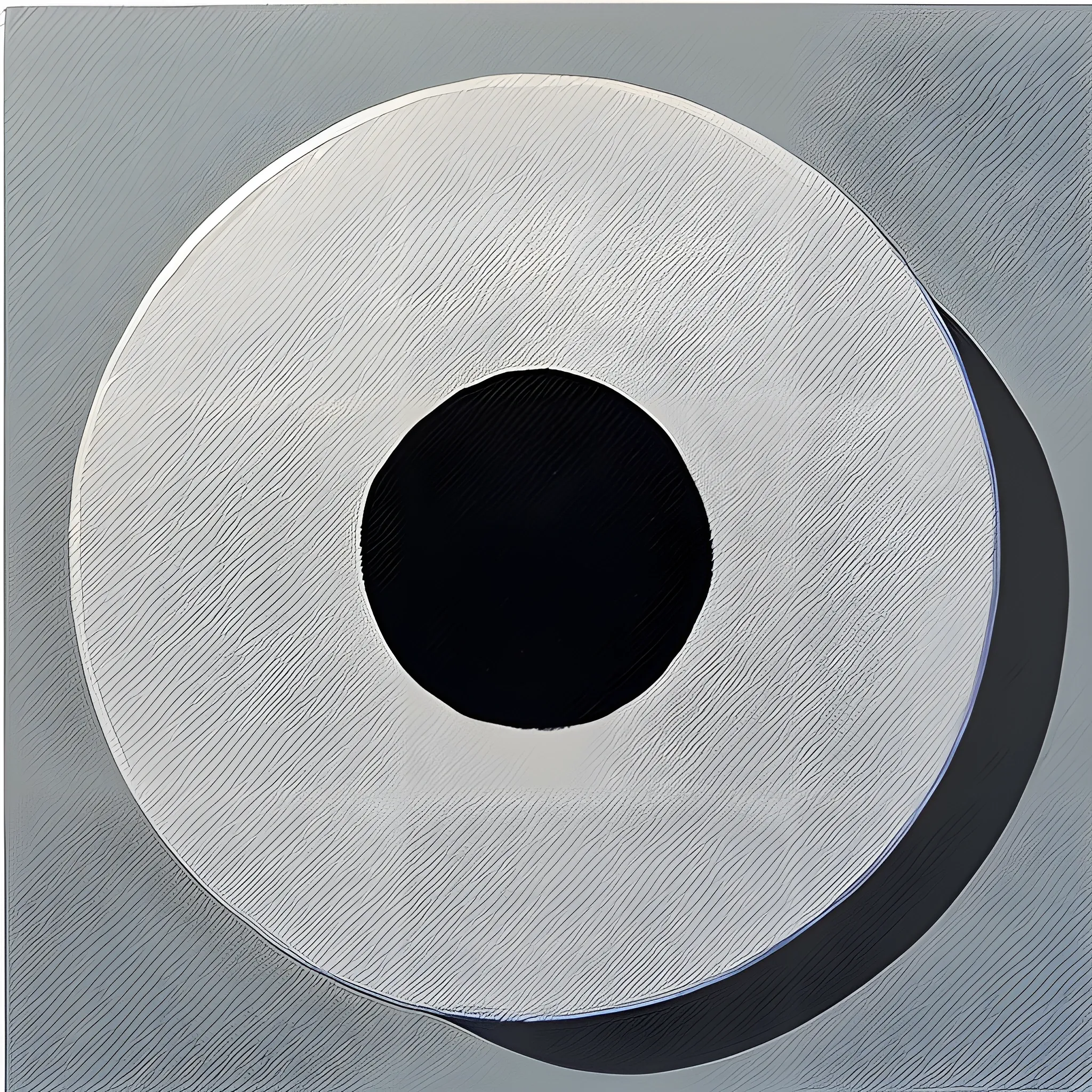 A single white circle logo without any other shape or details, Oil Painting