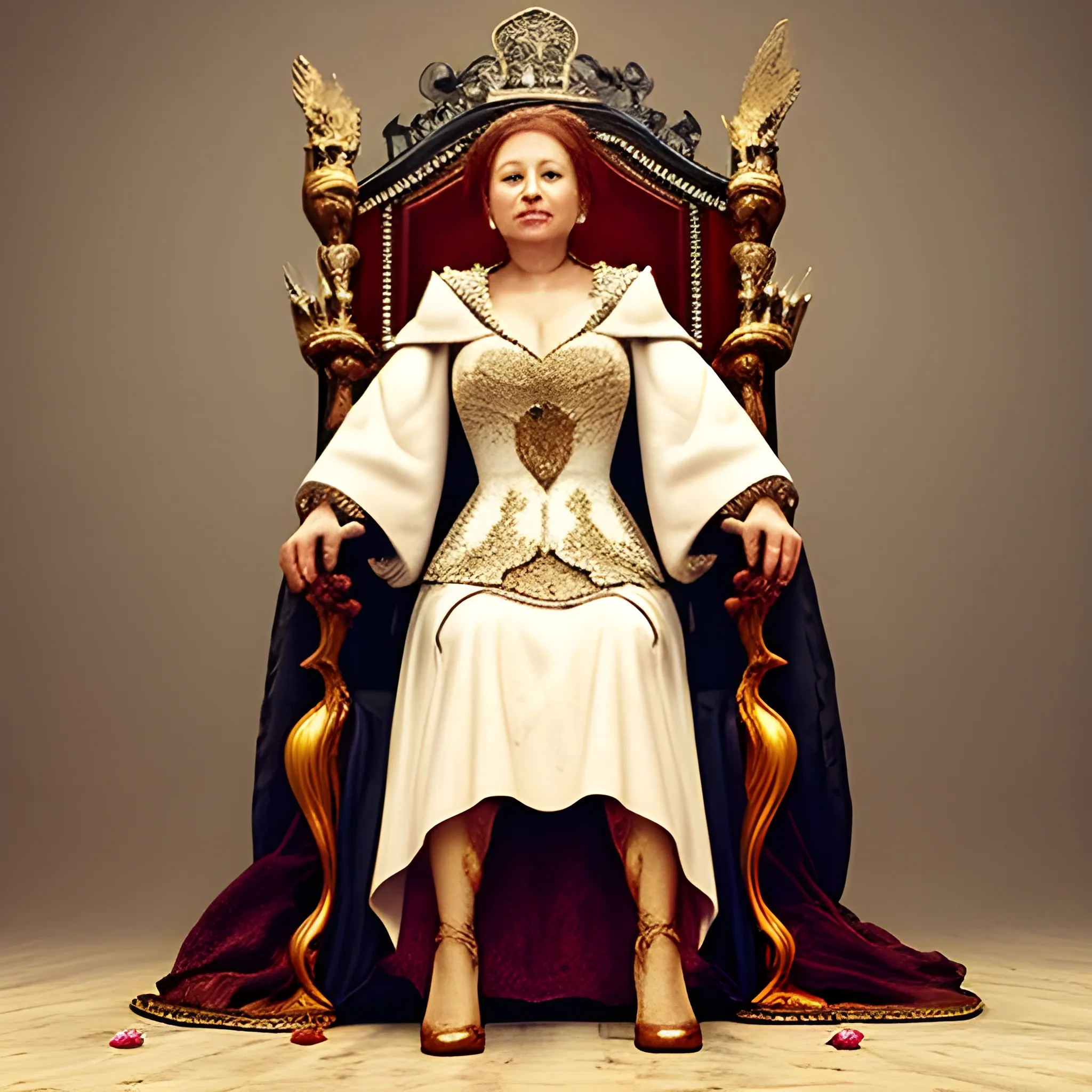 Woman on throne