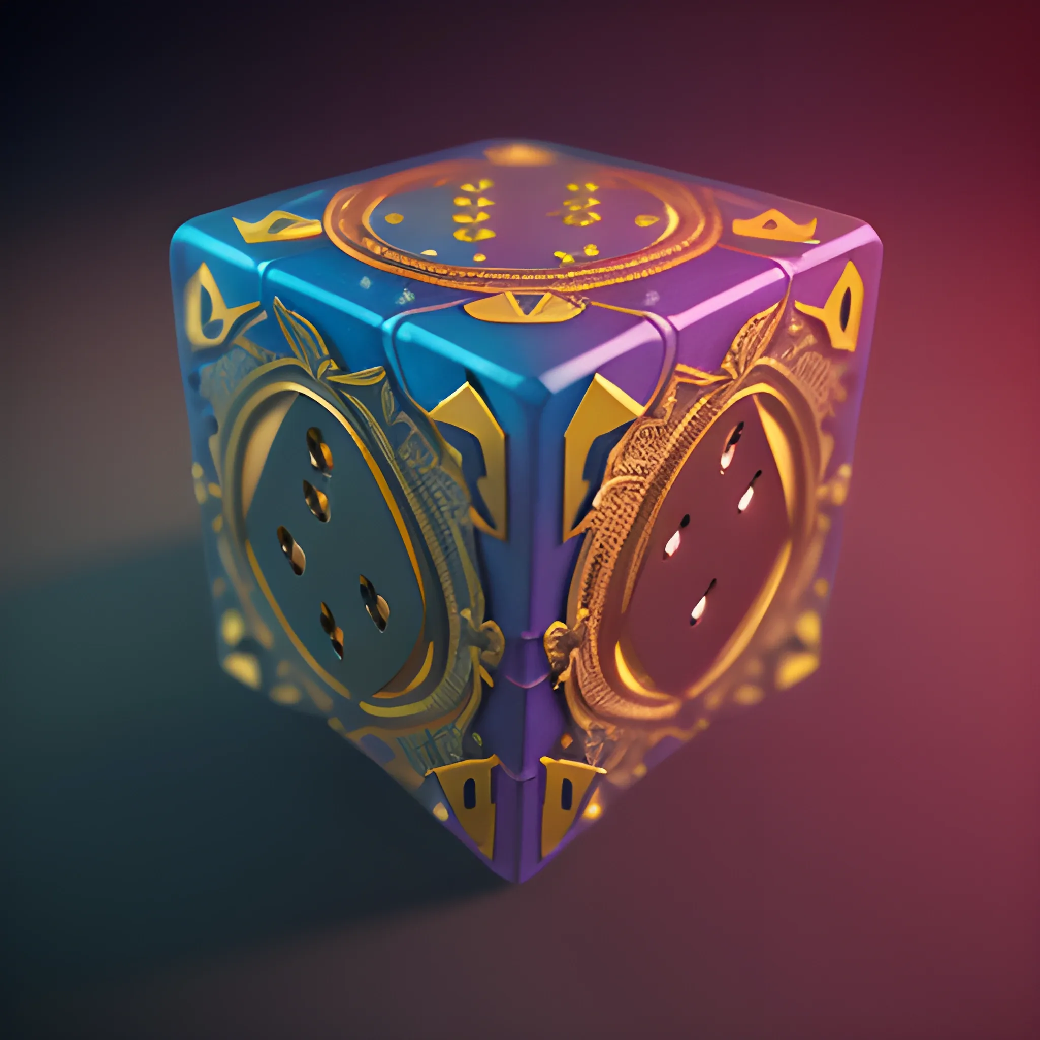 magic dice, dice d6, 8k, high resolution, high quality, detailed, detailed matte painting, deep color, fantastical, intricate detail, splash screen, complementary colors, fantasy concept art, 8k resolution trending on Artstation Unreal Engine 5