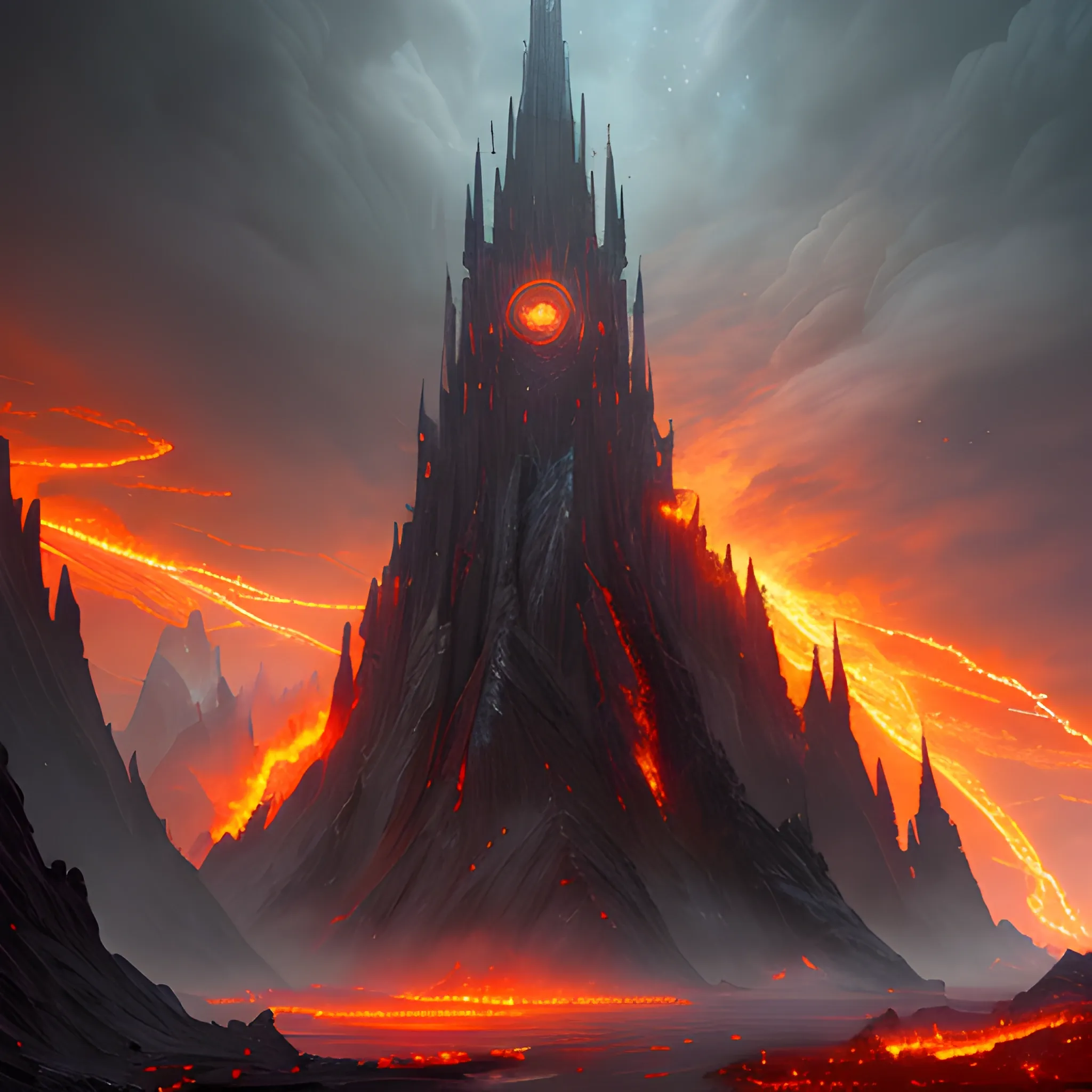 fantasy fire castle