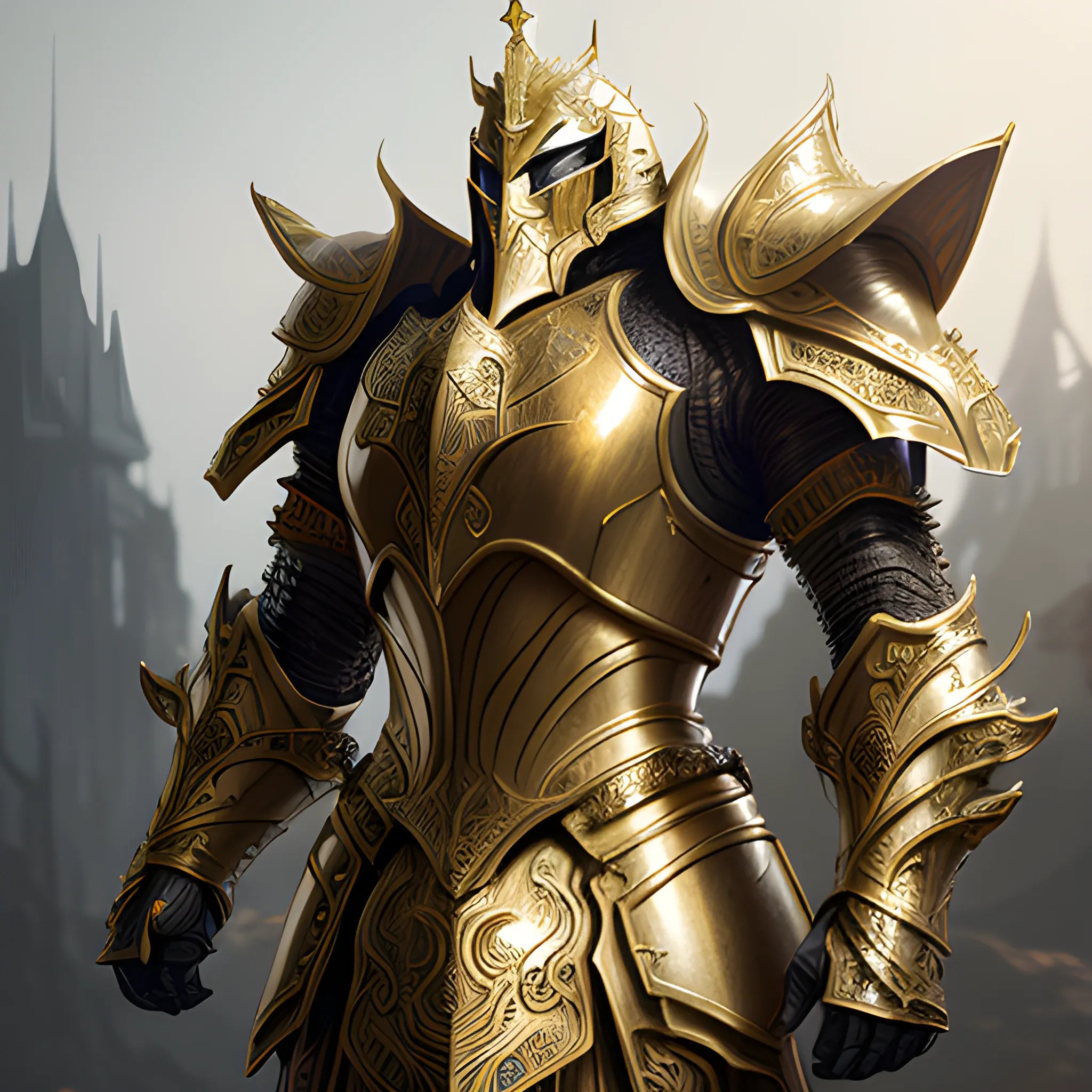 king armor, golden armor, rich armor, 8k, high resolution, high quality, detailed, detailed matte painting, deep color, fantastical, intricate detail, splash screen, complementary colors, fantasy concept art, 8k resolution trending on Artstation Unreal Engine