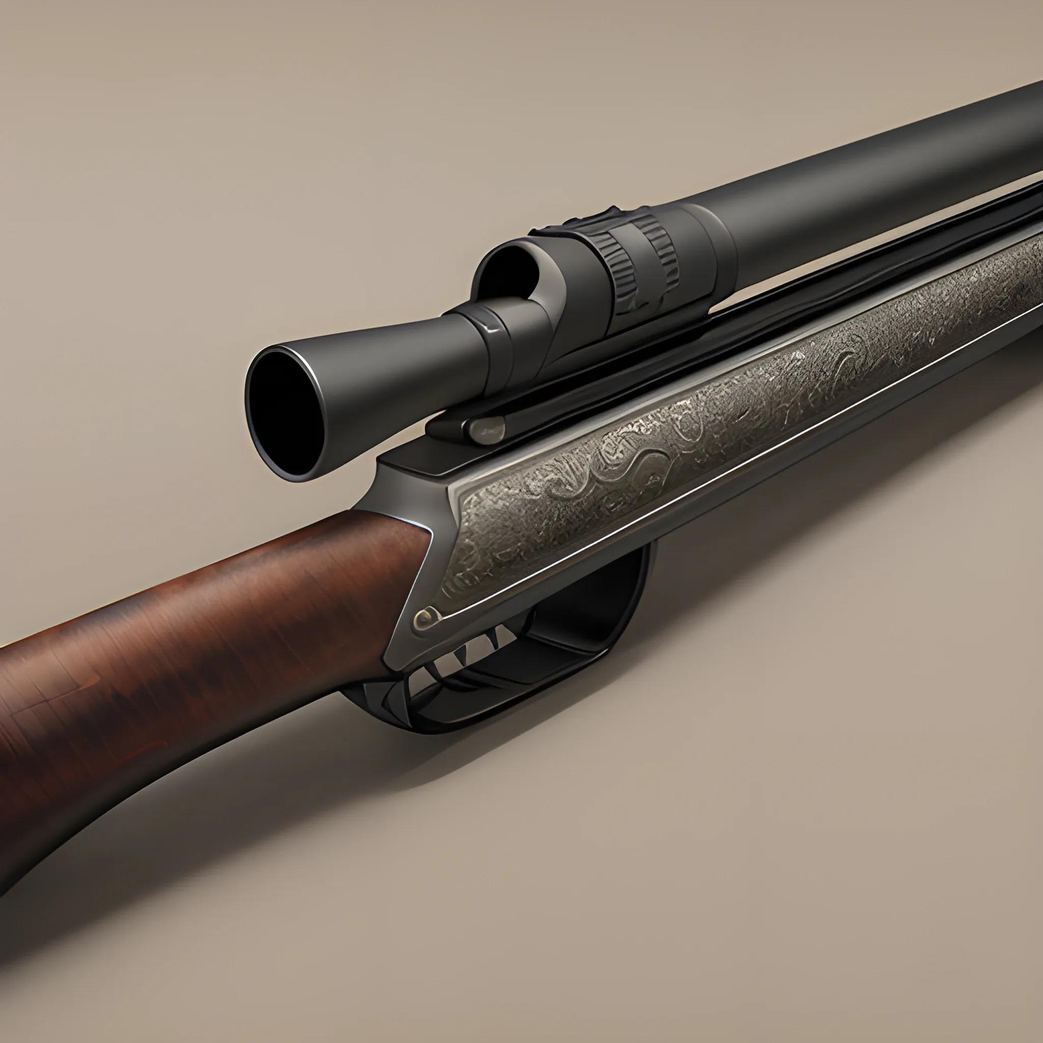 shotgun, full view, 8k, high resolution, high quality, detailed, photorealistic, hyperrealistic