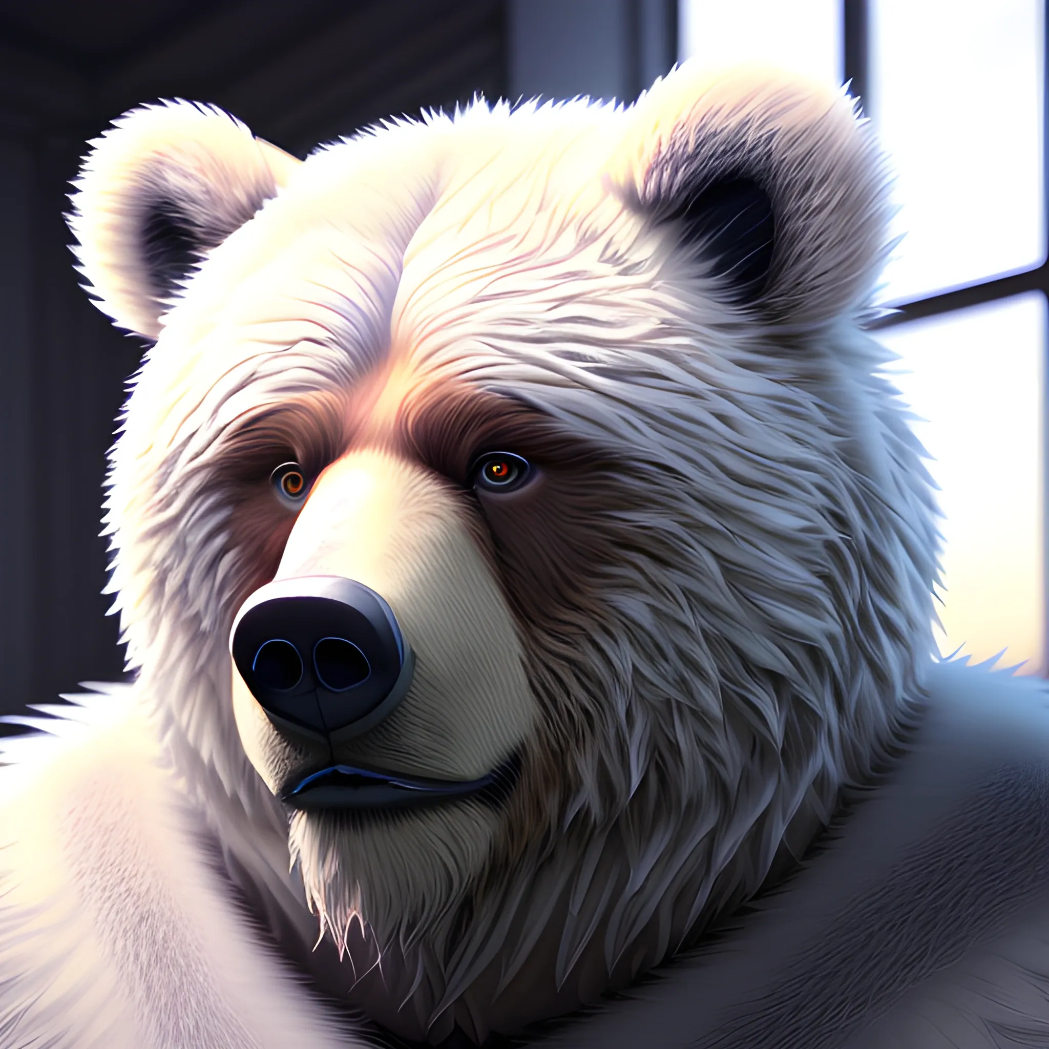 furry, bear,masterpiece, best quality, absurd res, maximum detail, intricately detailed, highly detailed, cinematic atmospheric lighting, UHD, 8K, highly detailed facial features, (furry, anthro, detailed fur, white fur), BREAK, 1boy, furry, anthro, bear, solo, Cartoon