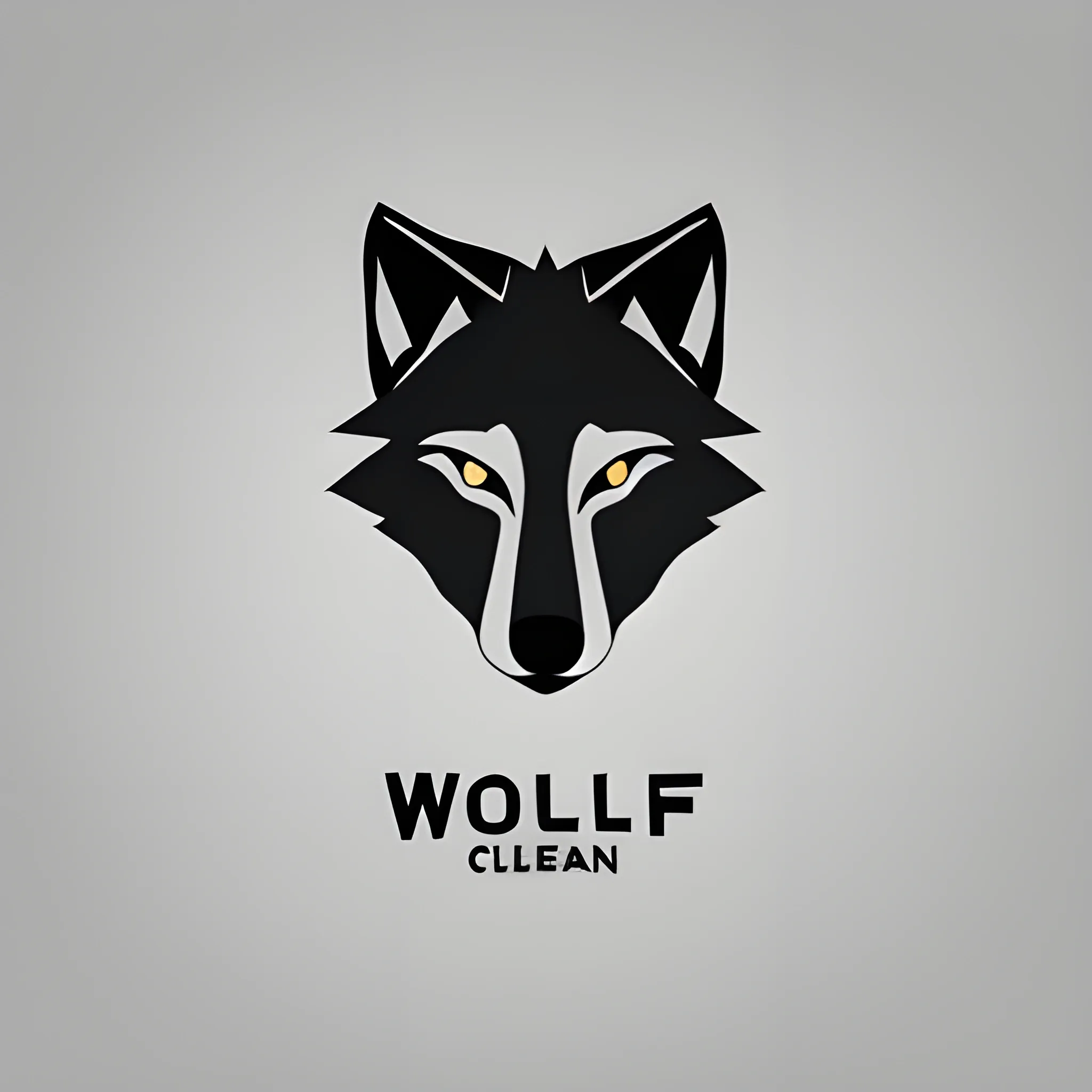 WOLF, company logo, flat clean, simplicity, minimalist, modern,  vintage, cartoon, geometric, thick lines, no shading no background.