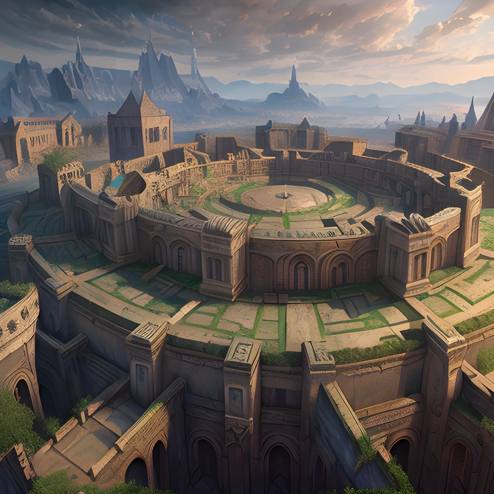 huge labyrinth with walls, view from sky, 8k, high resolution, high quality, detailed, detailed matte painting, deep color, fantastical, intricate detail, splash screen, complementary colors, fantasy concept art, 8k resolution trending on Artstation Unreal Engine