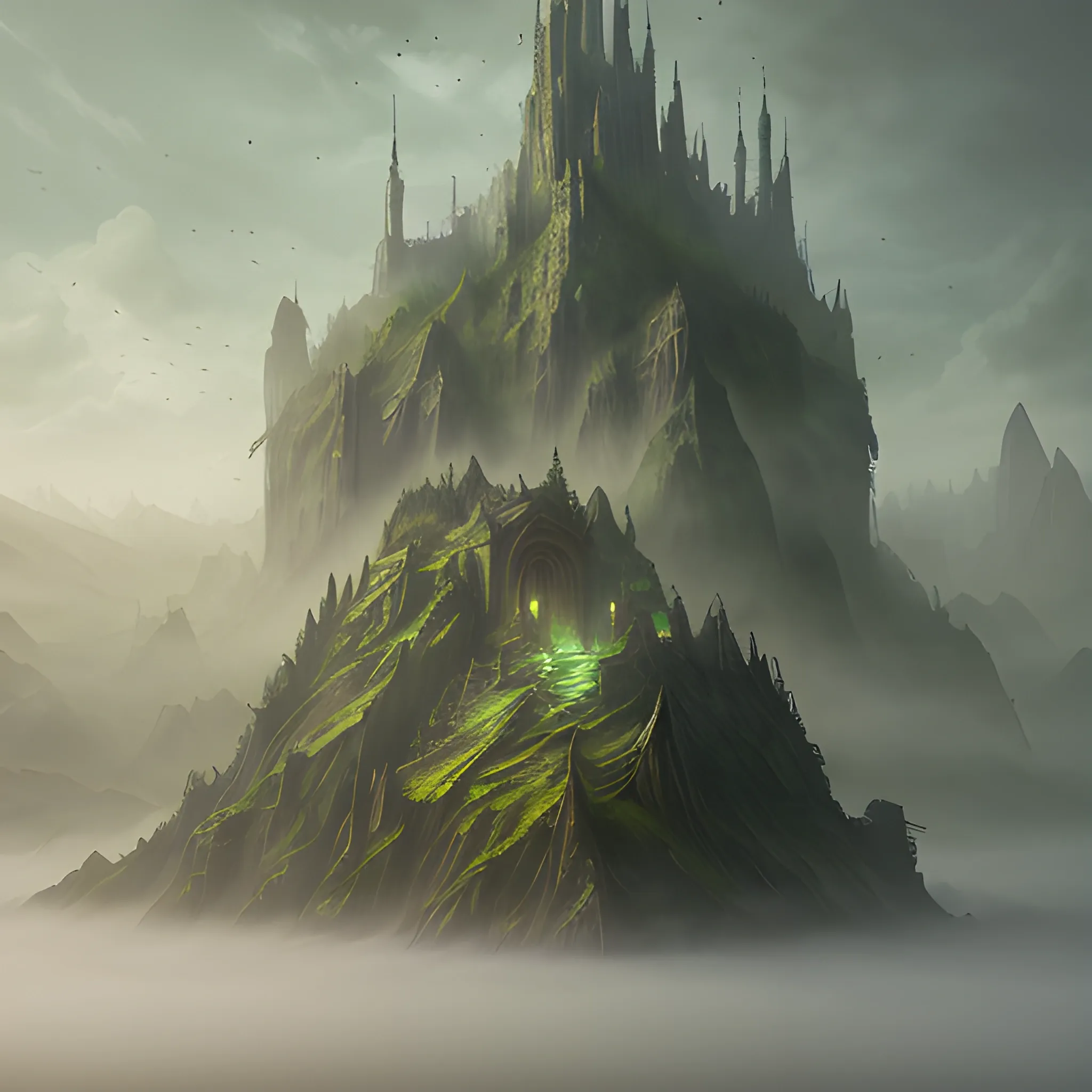 green fog, 8k, high resolution, high quality, photorealistic, hyperrealistic, detailed, detailed matte painting, deep color, fantastical, intricate detail, splash screen, complementary colors, fantasy concept art, 8k resolution trending on Artstation Unreal Engine