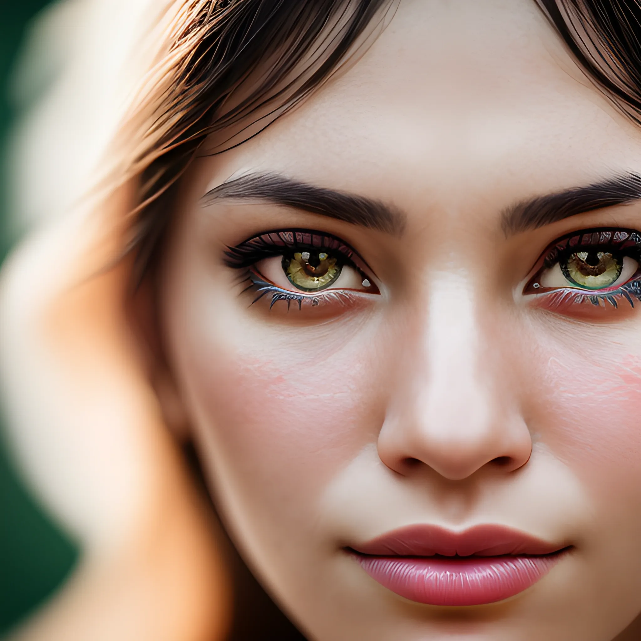 Close up portrait of beautiful woman, Exquisite detail, 30 - megapixel, 4k, 85 - mm - lens, sharp - focus, f: 8, ISO



