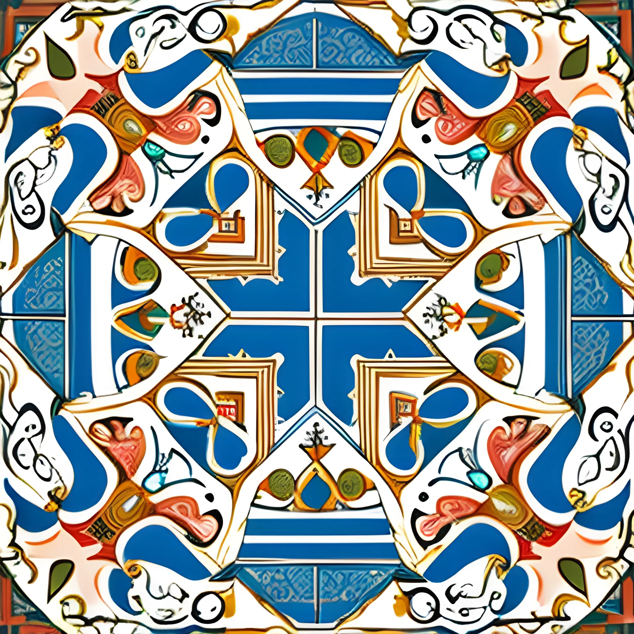 painting with  pattern , greek, italian, top view, different, very nice