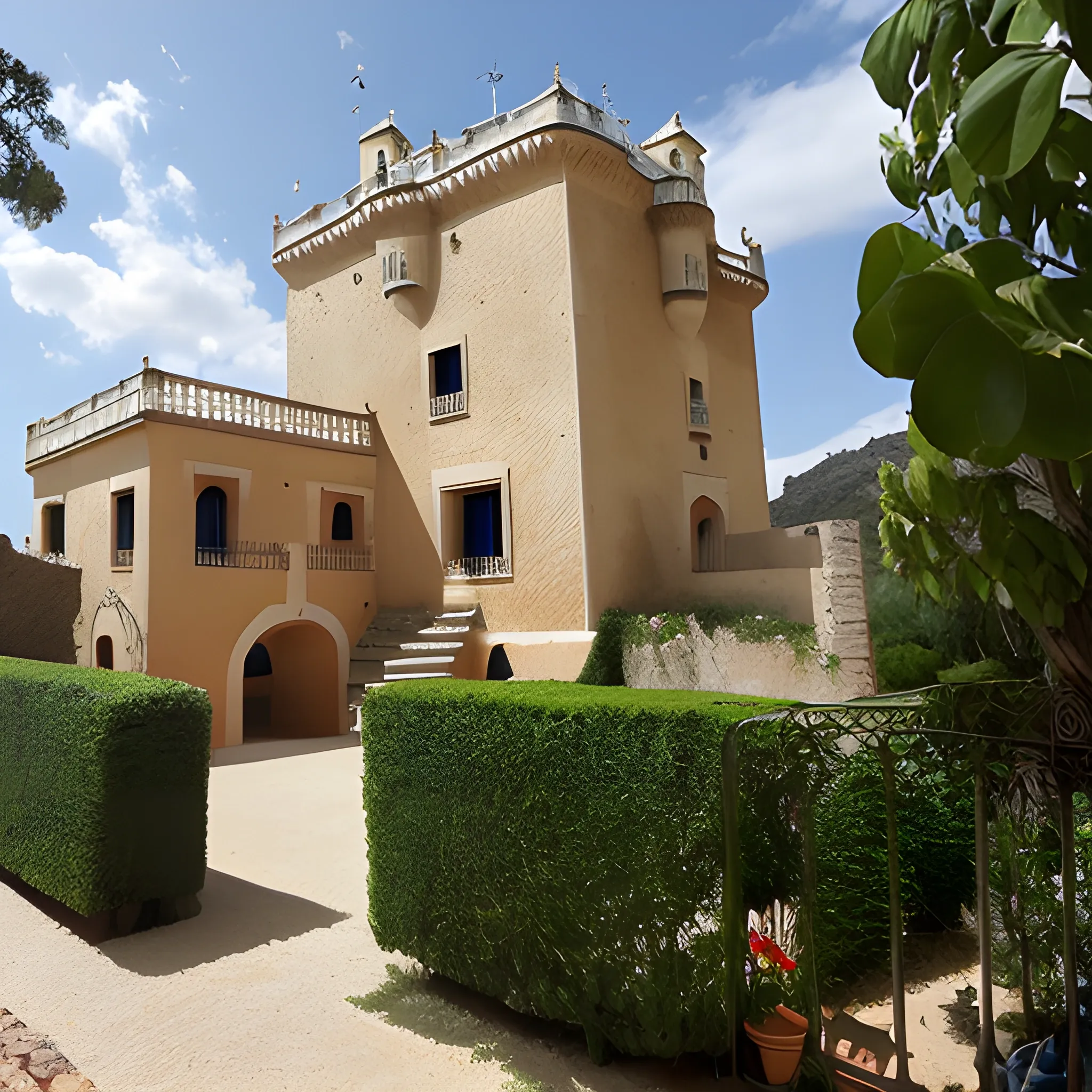 habitacion de castillo con ventanales grandes