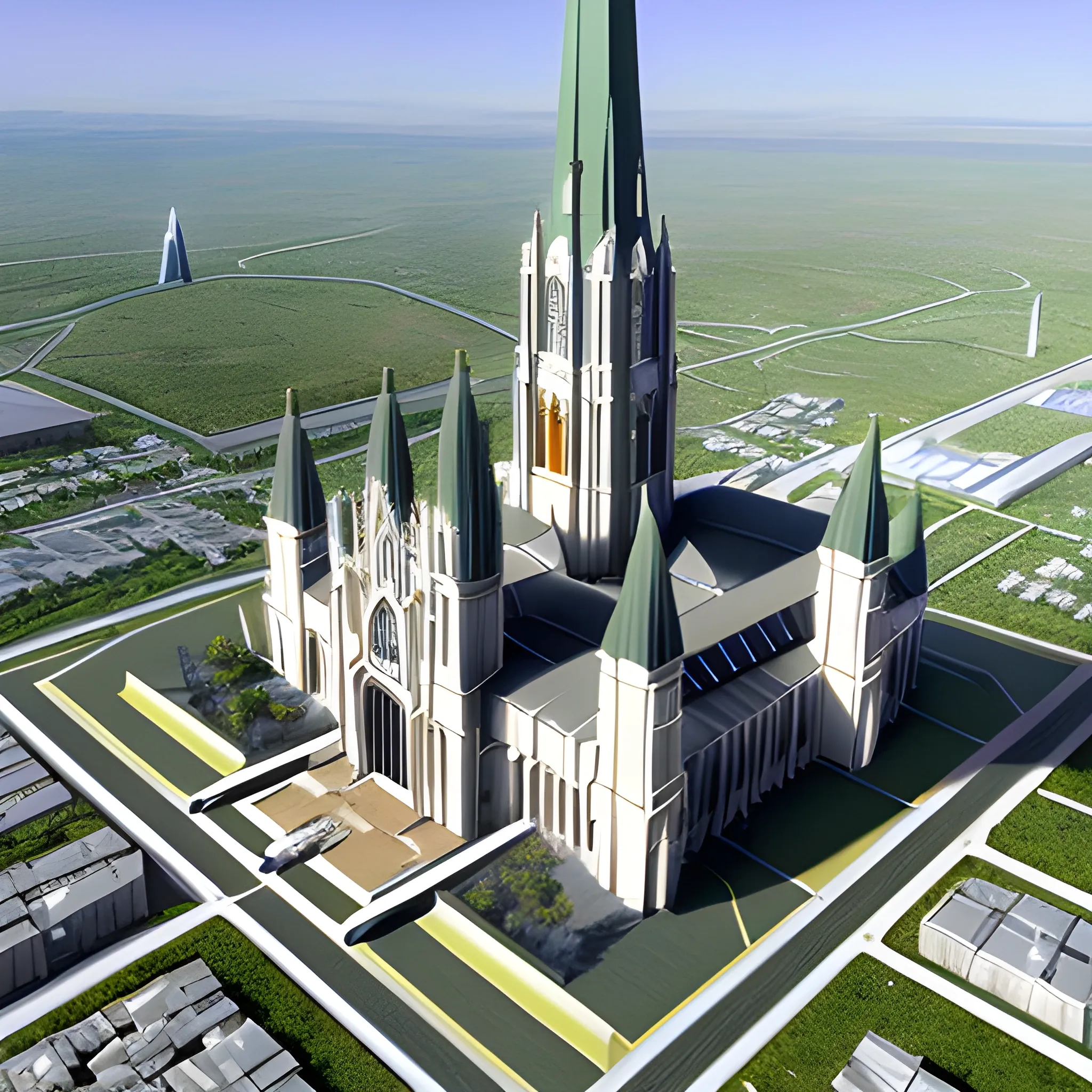 Enormous big giant Catholic Cathedral +Catholic Schools +Catholic Theology Faculty +Catholic monastery +Catholic shops +Catholic internat +star wars catholic spaceport,macropoly ultracity,hyper detailed, realistic photo , 3D,