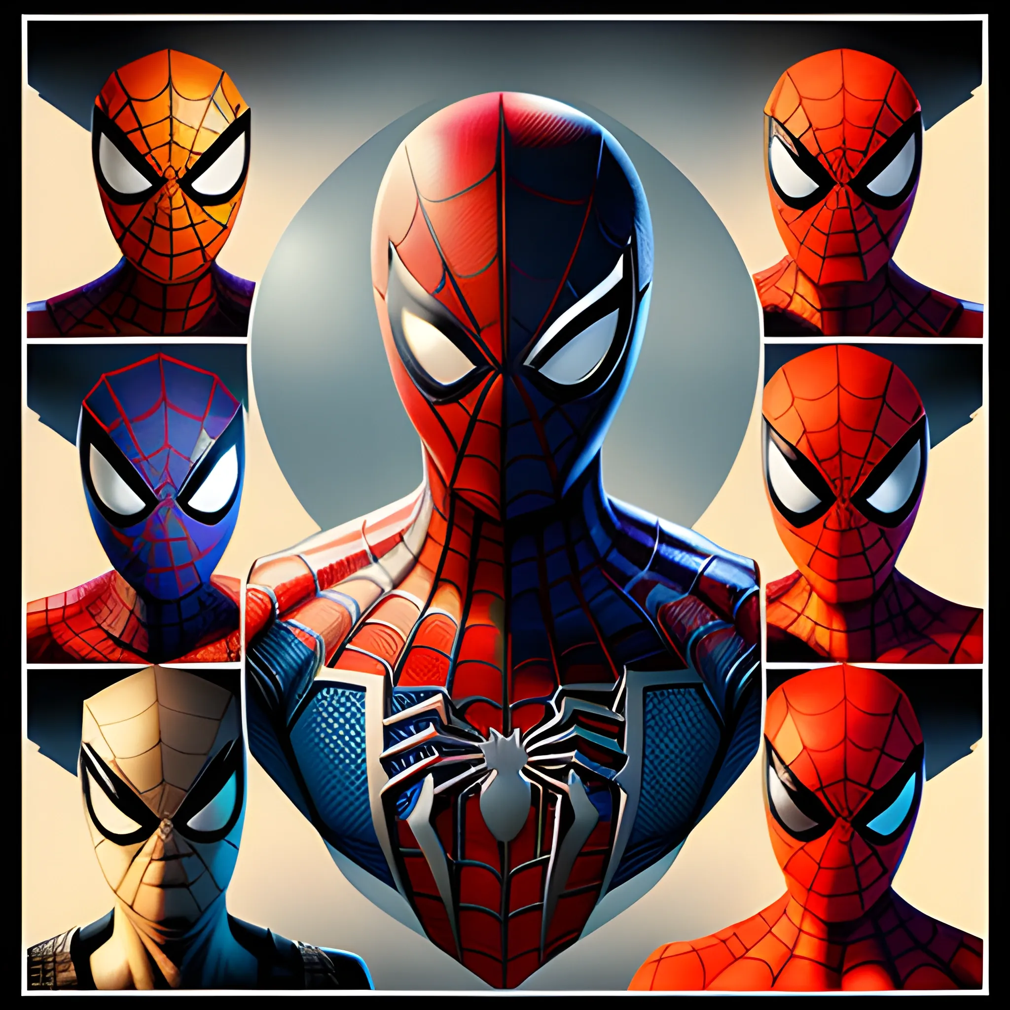 Spider-Man portrait full of Japanese elements