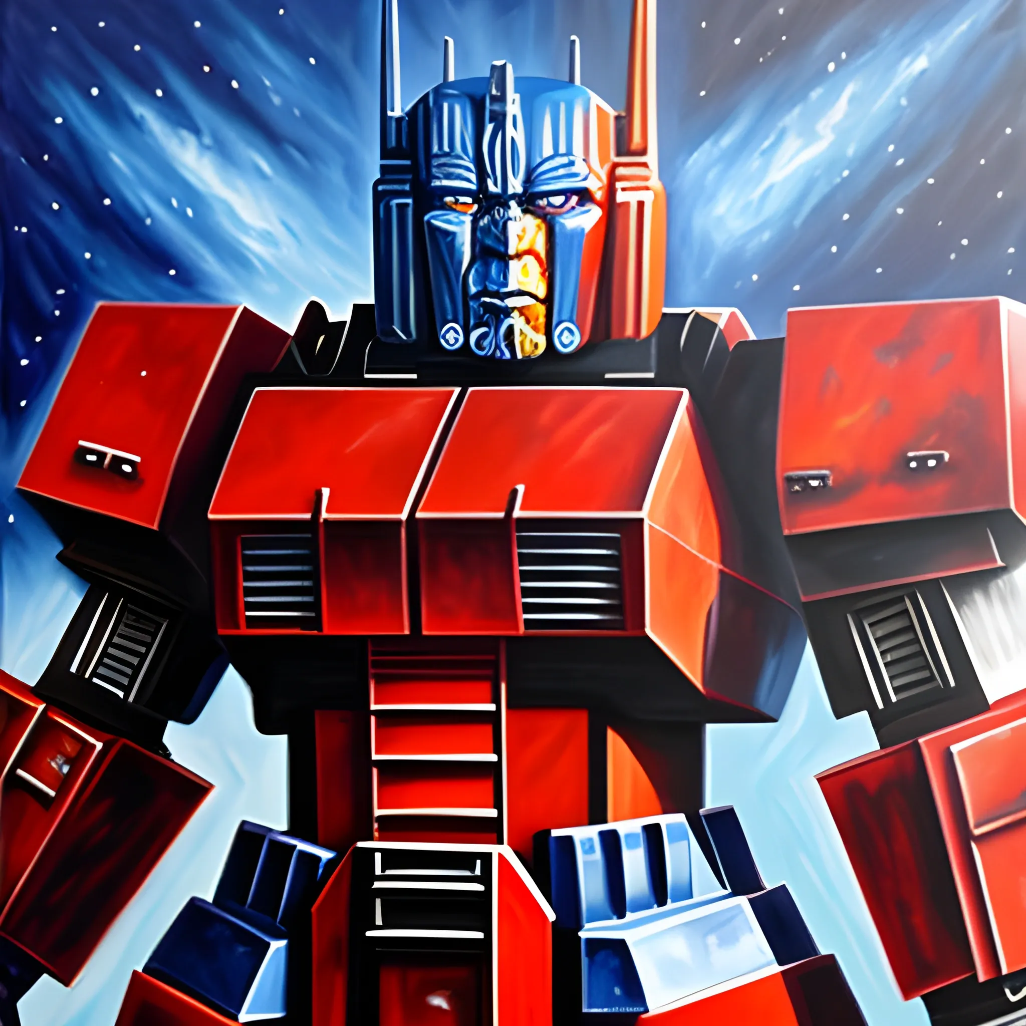 optimus prime, Oil Painting