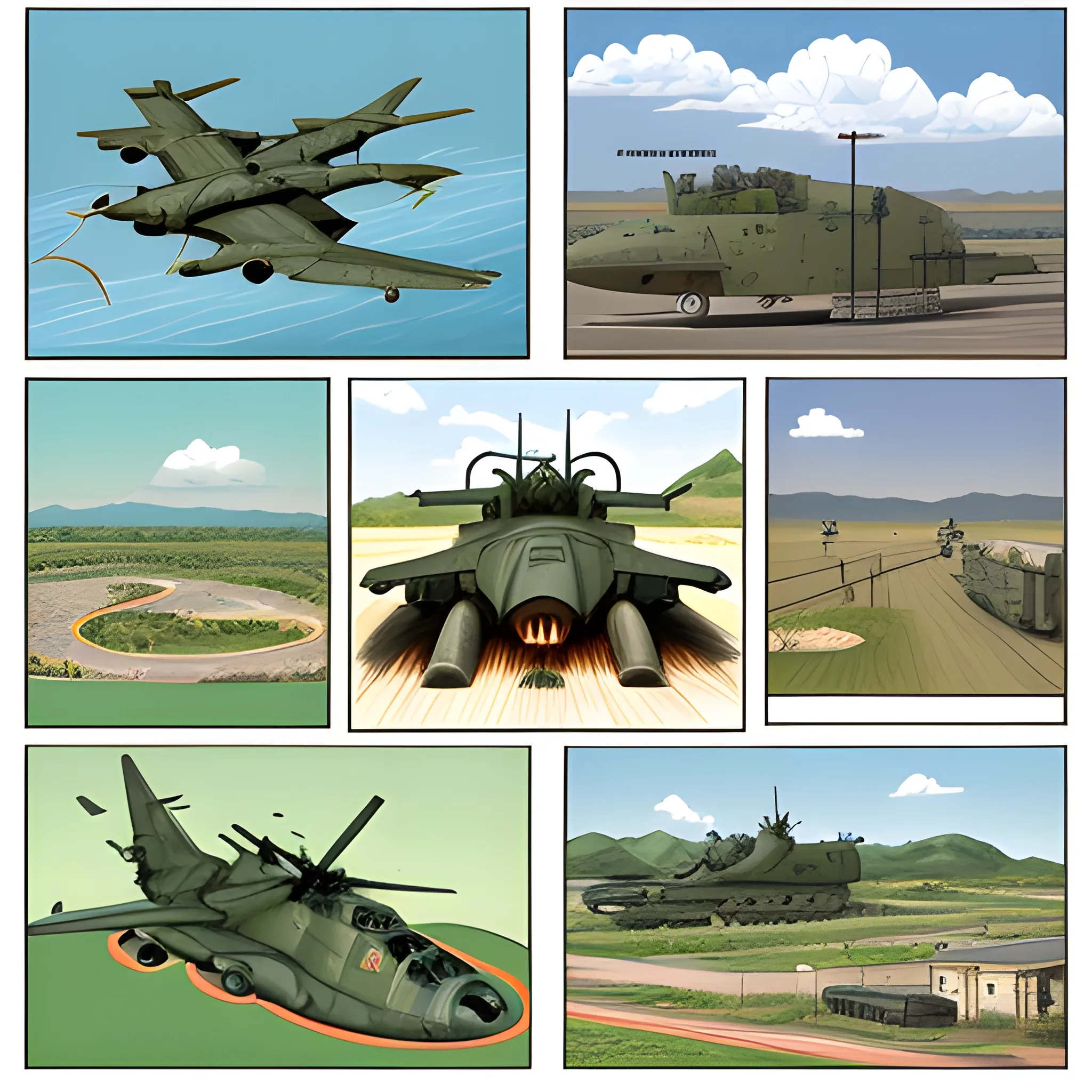 Illustrations around military bases
