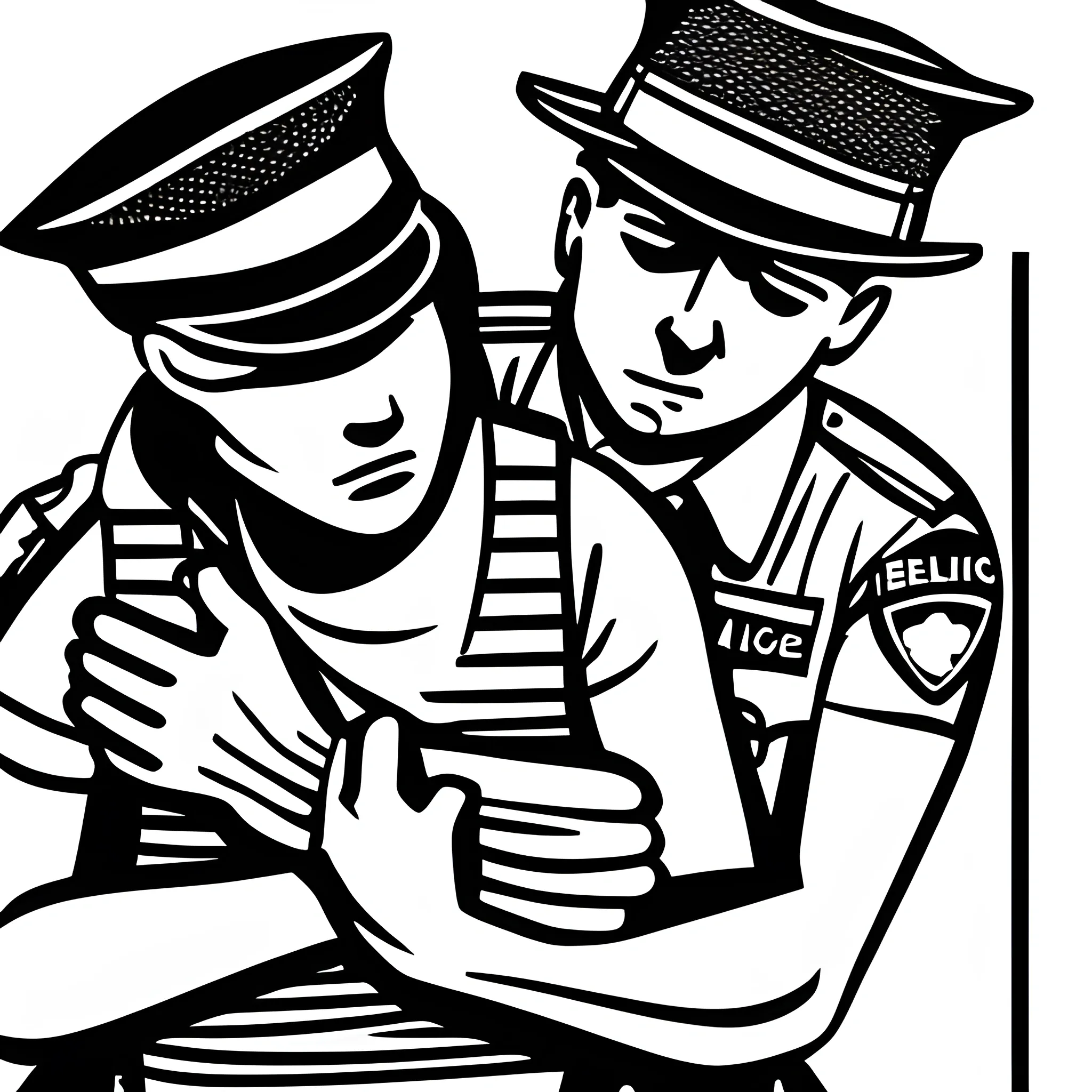 Illustration of being detained by the police