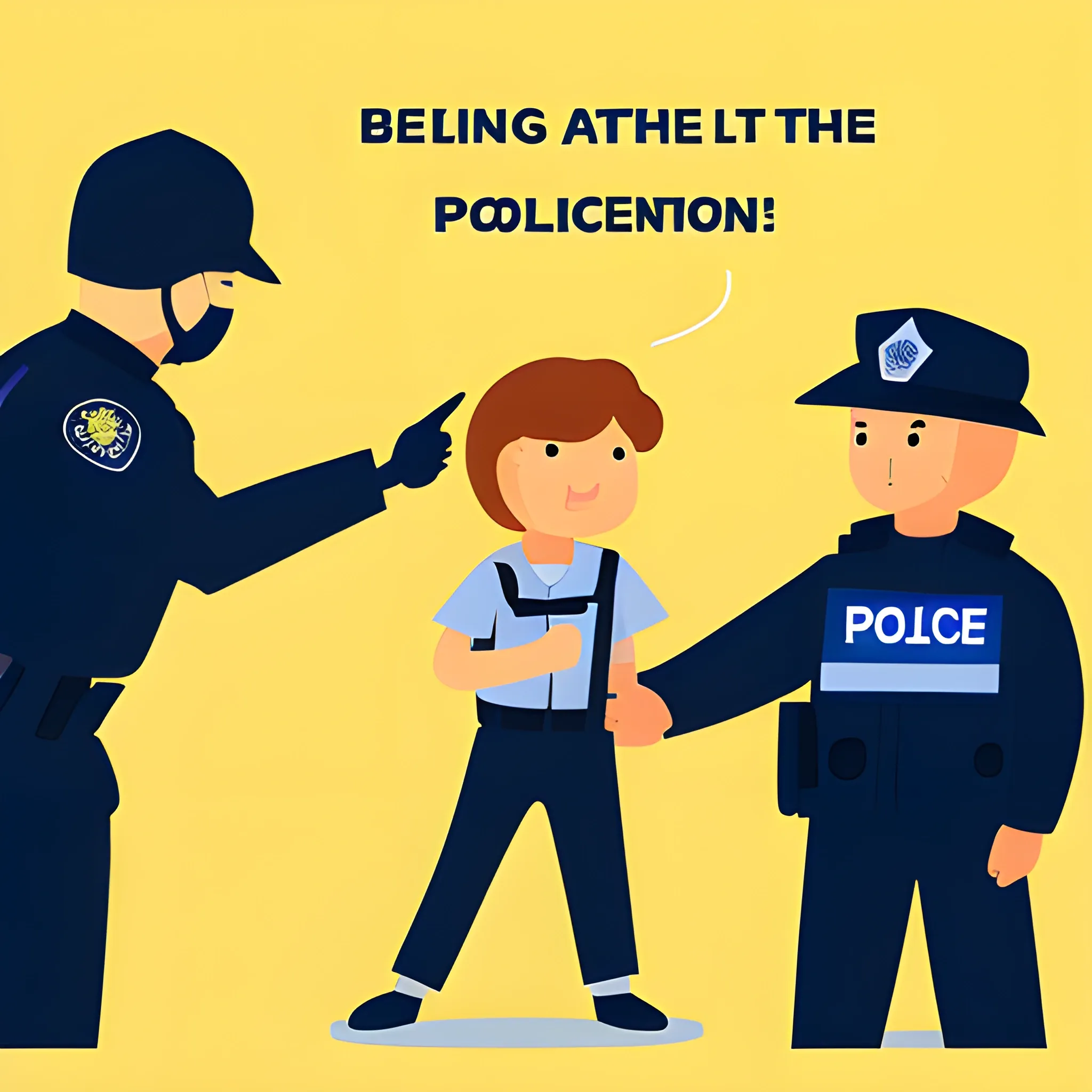 Illustration of being given safety education by the police