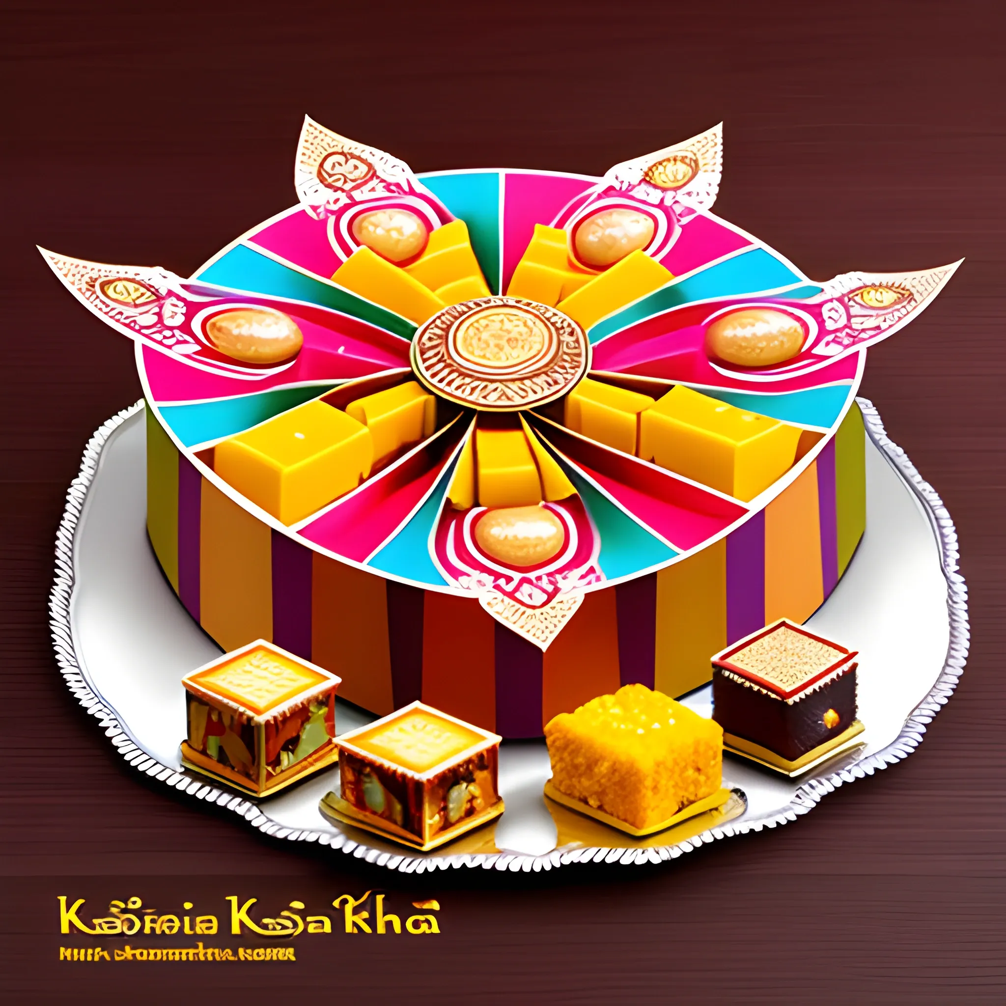 design a indian traditional sweet box with the name Sai Krishna sweets and home foods