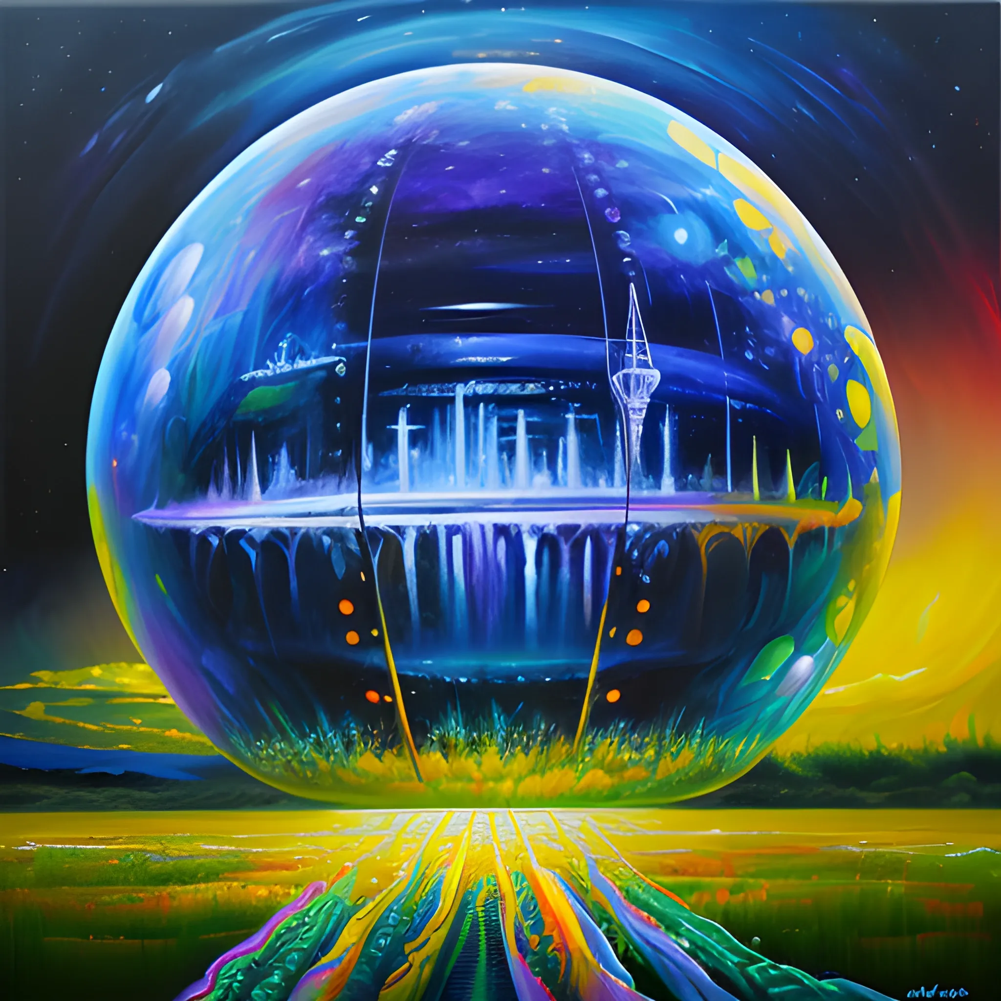 future world, Oil Painting