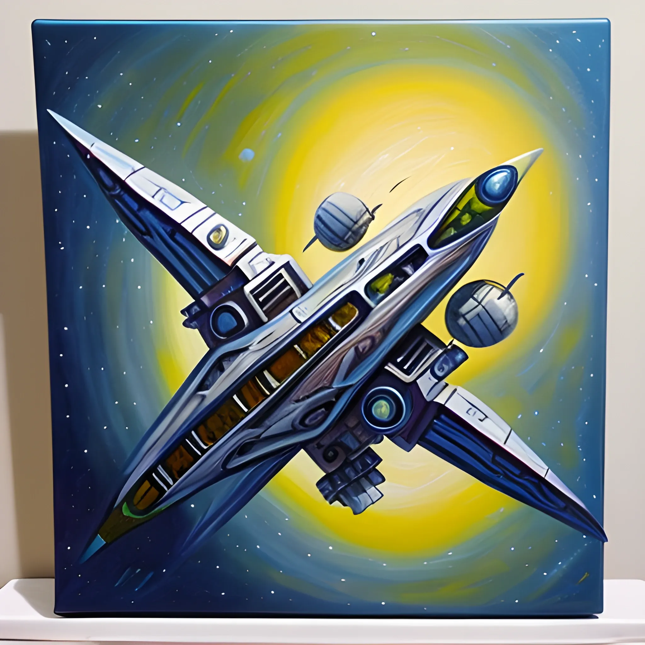 spaceship, Oil Painting