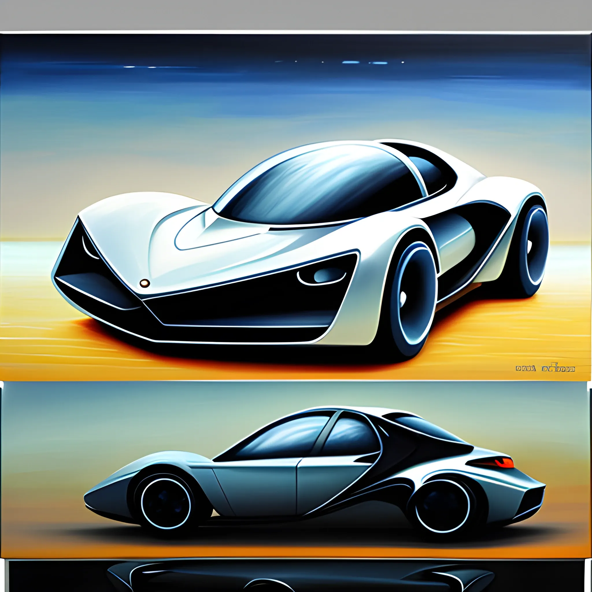 futuristic cars, , Oil Painting