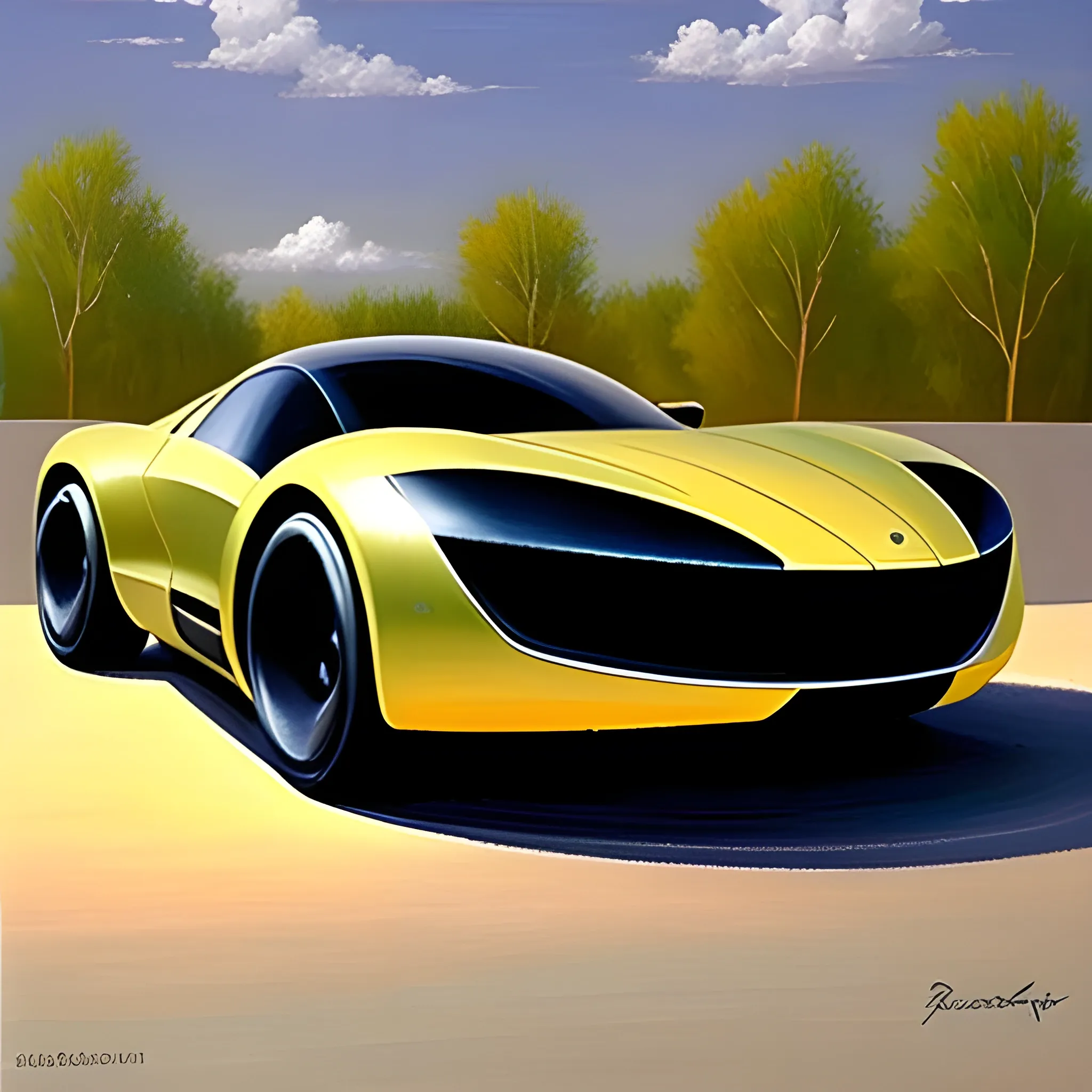 futuristic cars, , Oil Painting