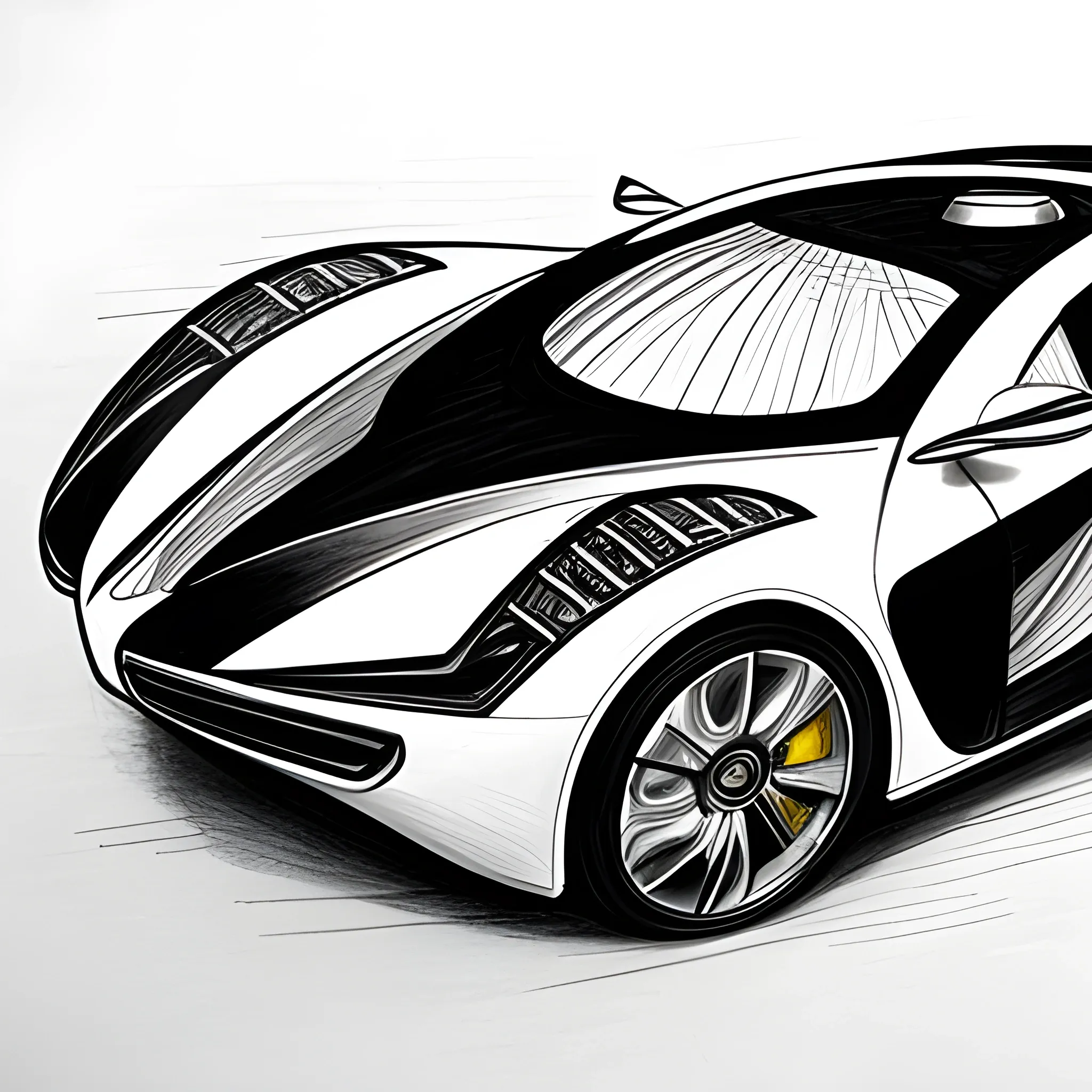 futuristic cars, Pencil Sketch