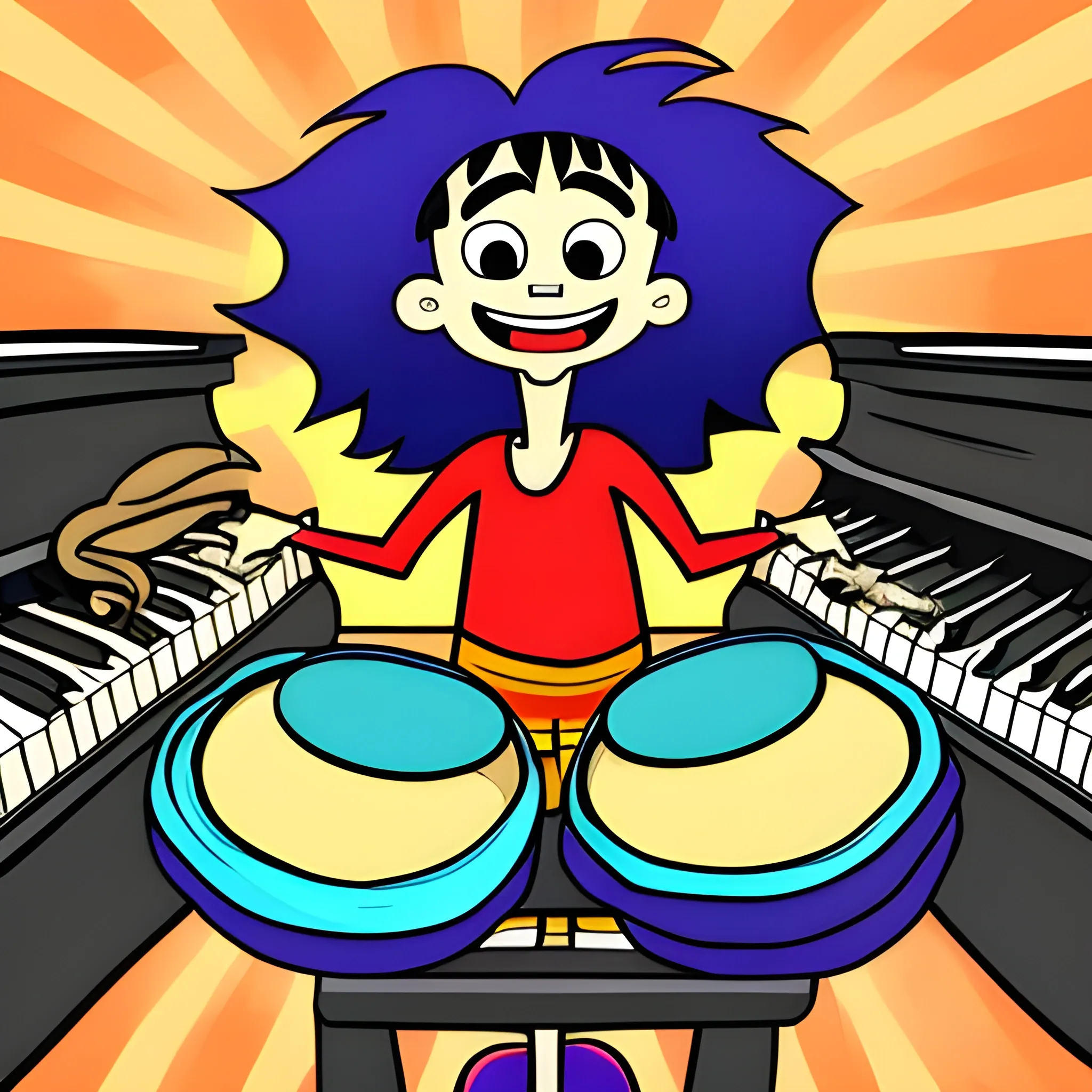 Crazy Drums and Piano, Cartoon