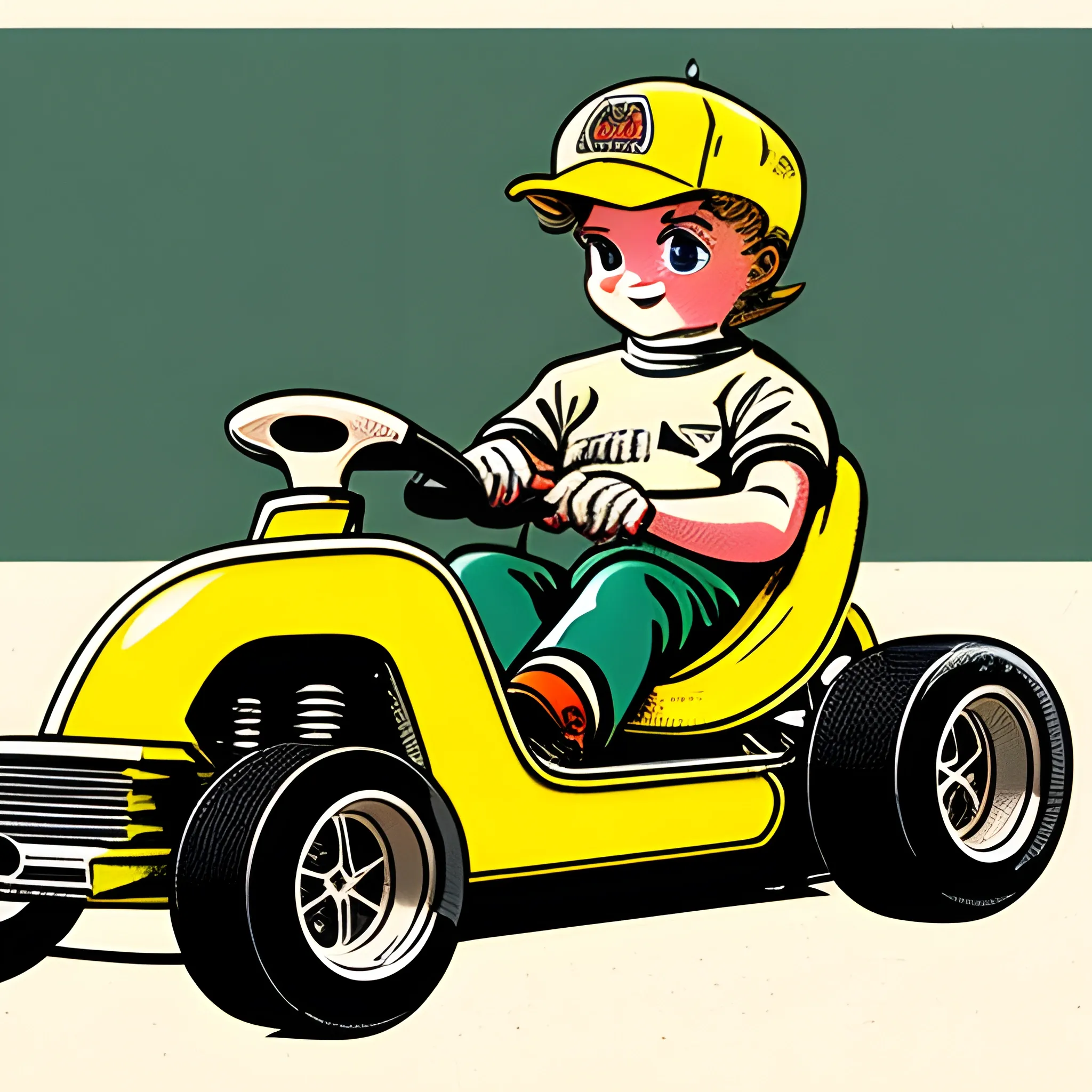 Vintage go kart illustration - Arthub.ai