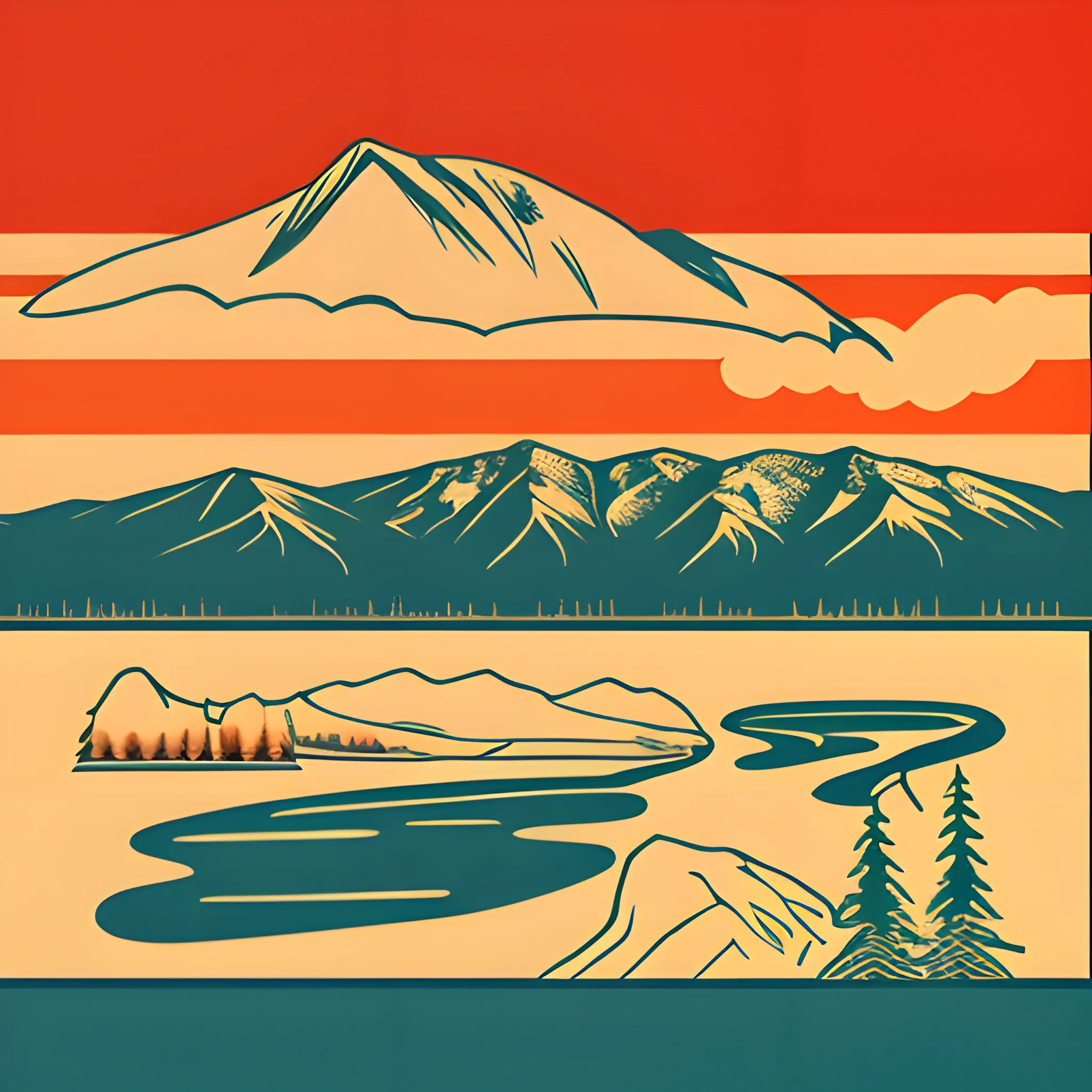 Lake Tahoe retro logo