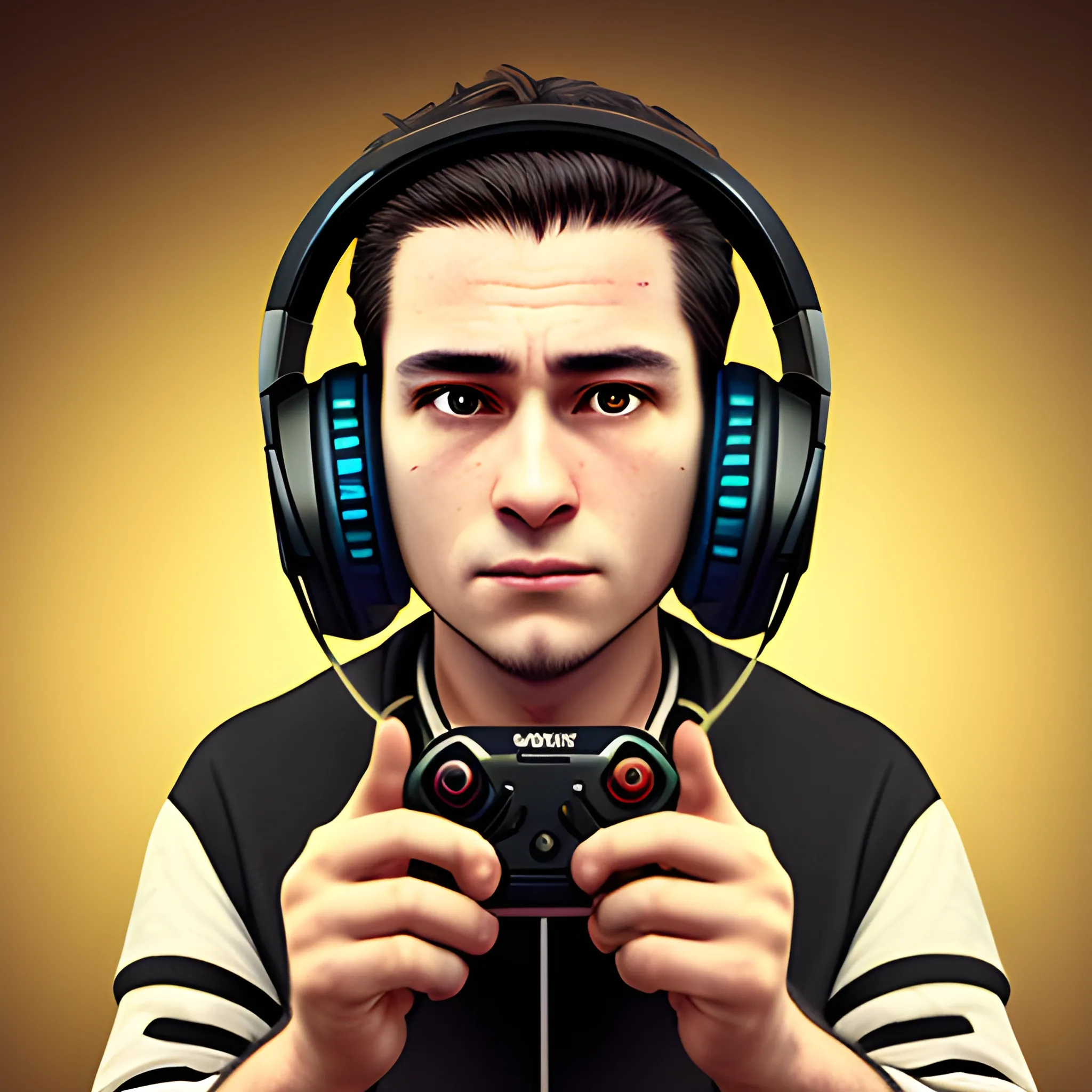 gamer with headphoner, cinematc 4k, high quality