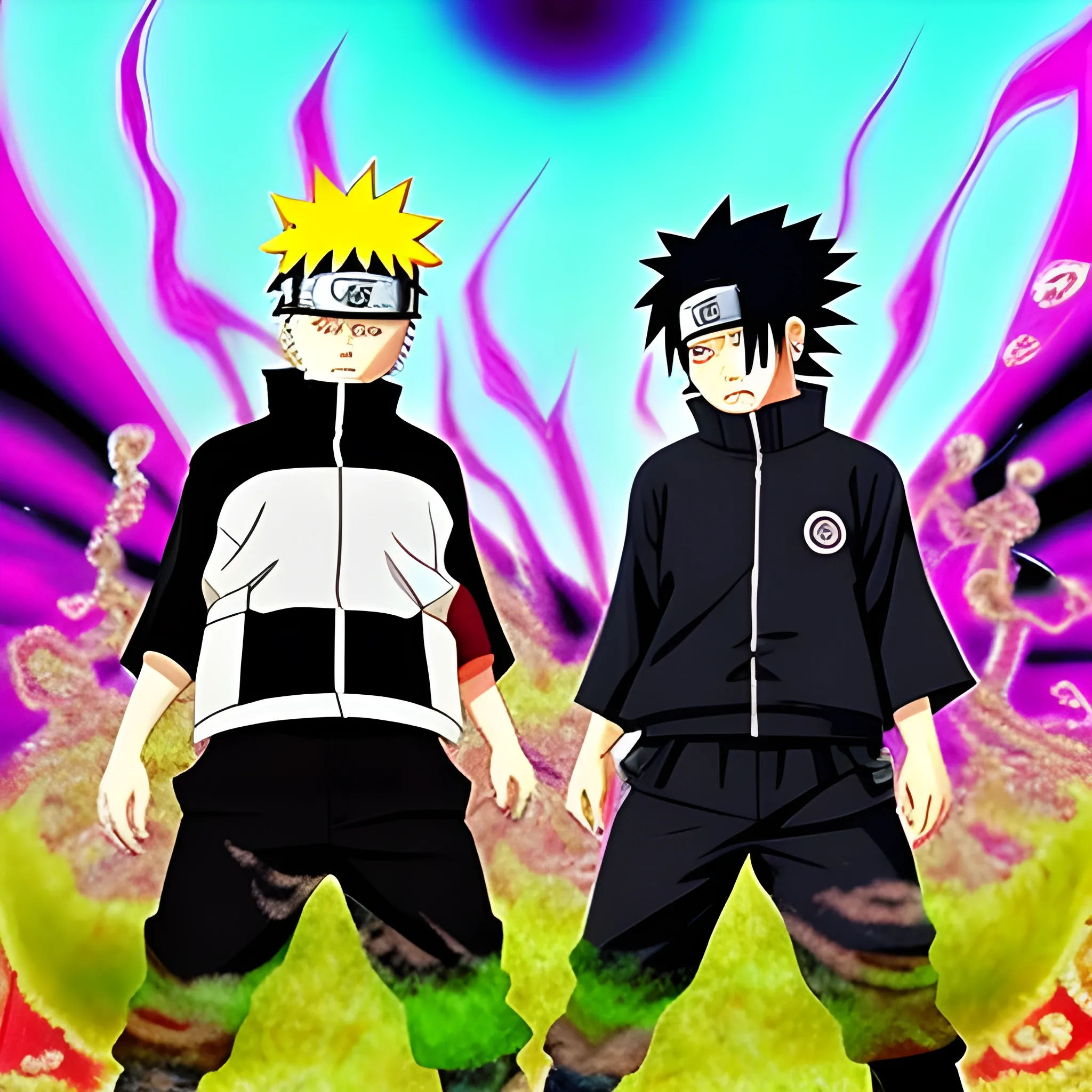 Naruto y sasuke besandose, Trippy