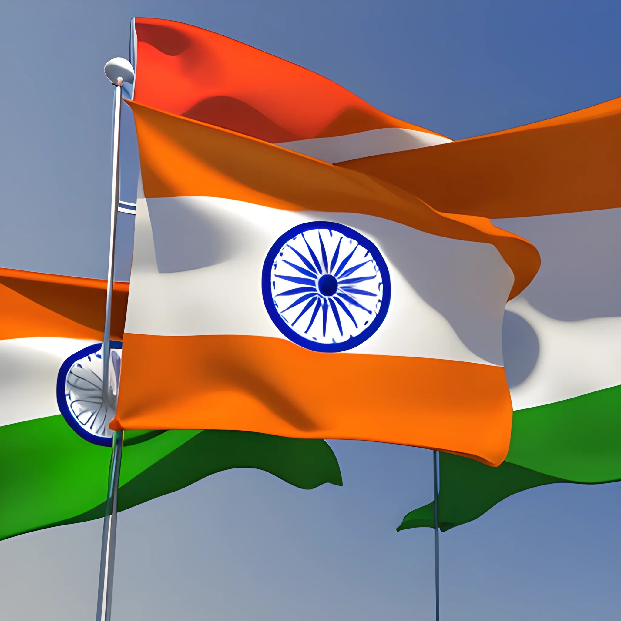 Indian Indipendent day flags 
 3d graphic photo