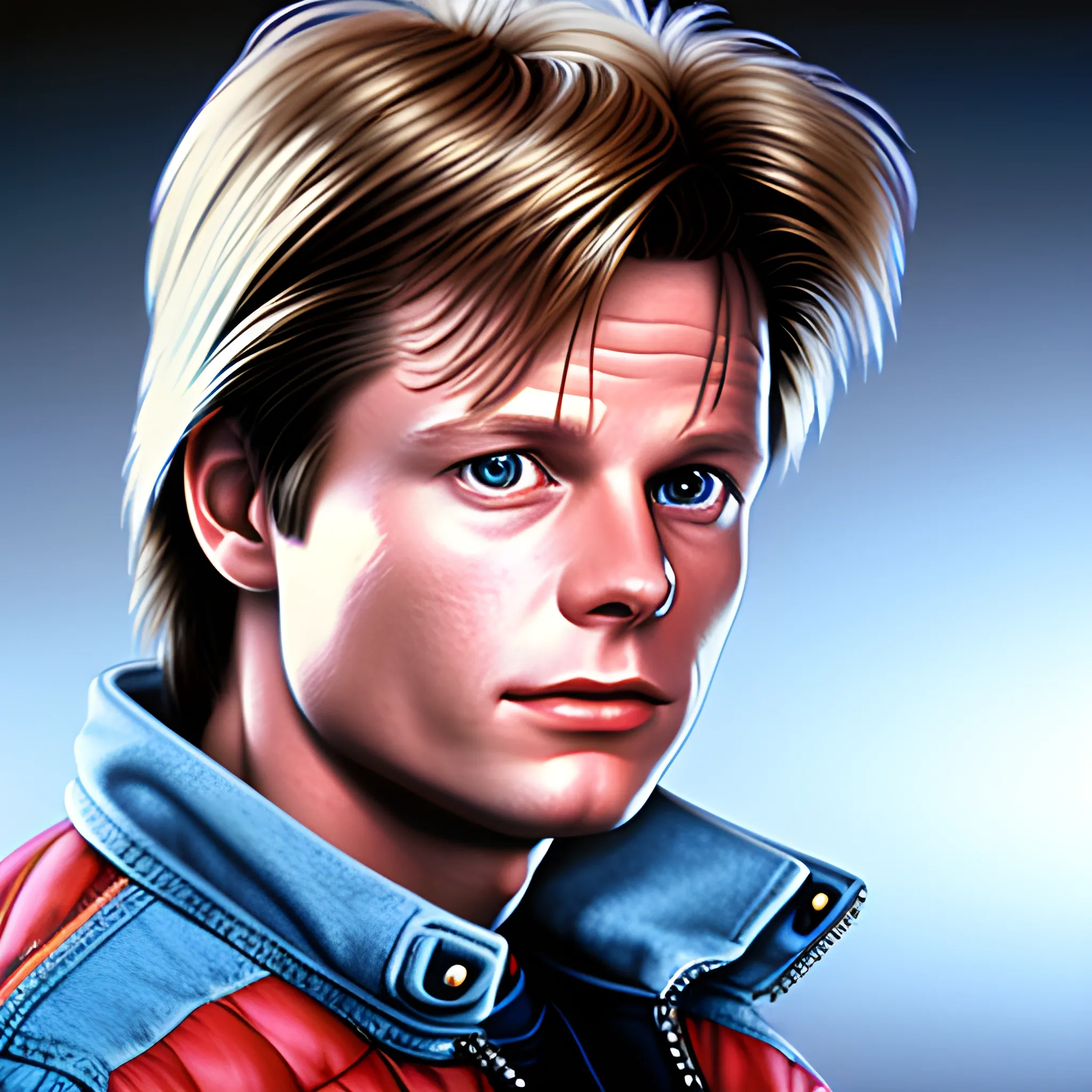 Marty mcfly photorealistic 1985