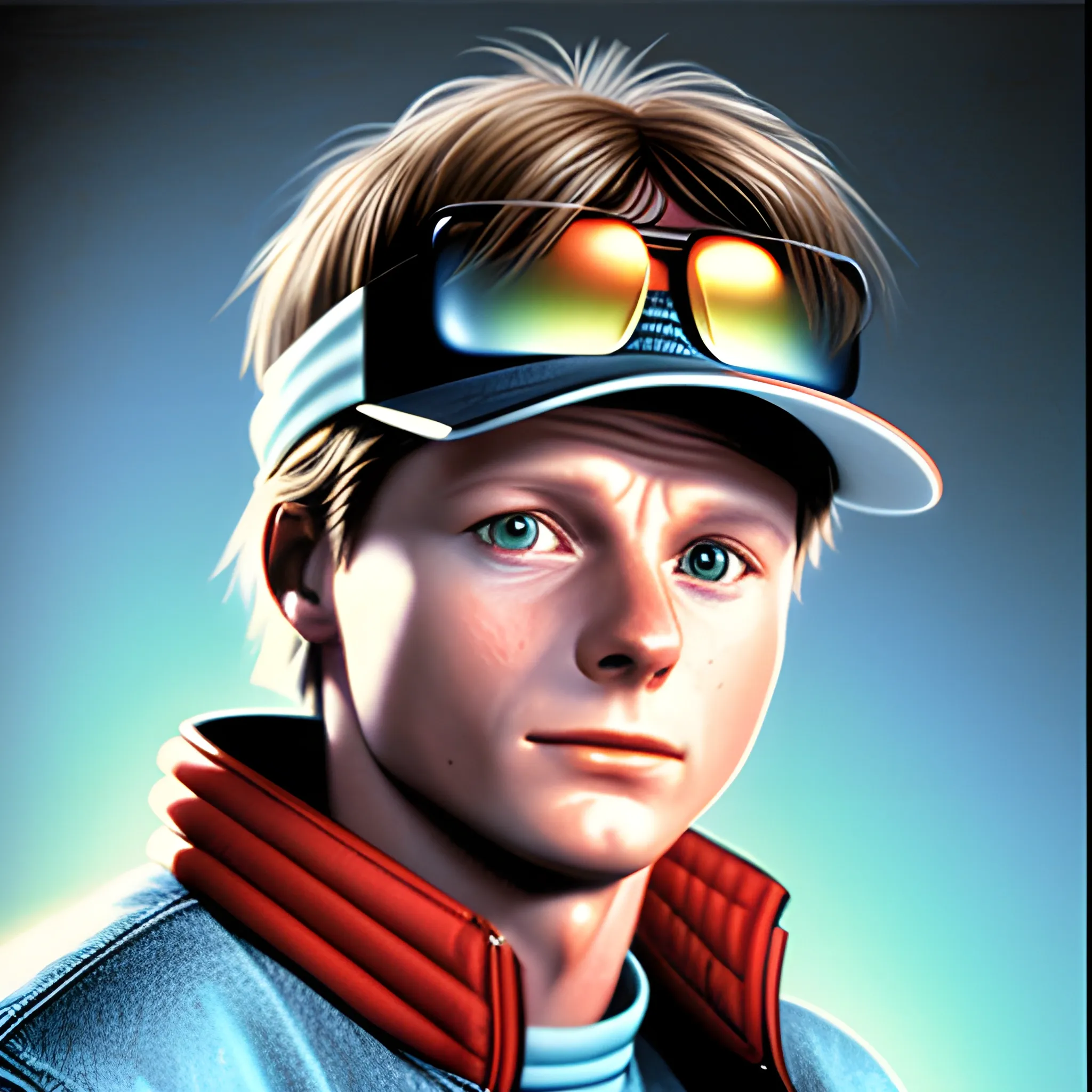 Marty mcfly photorealistic 1985