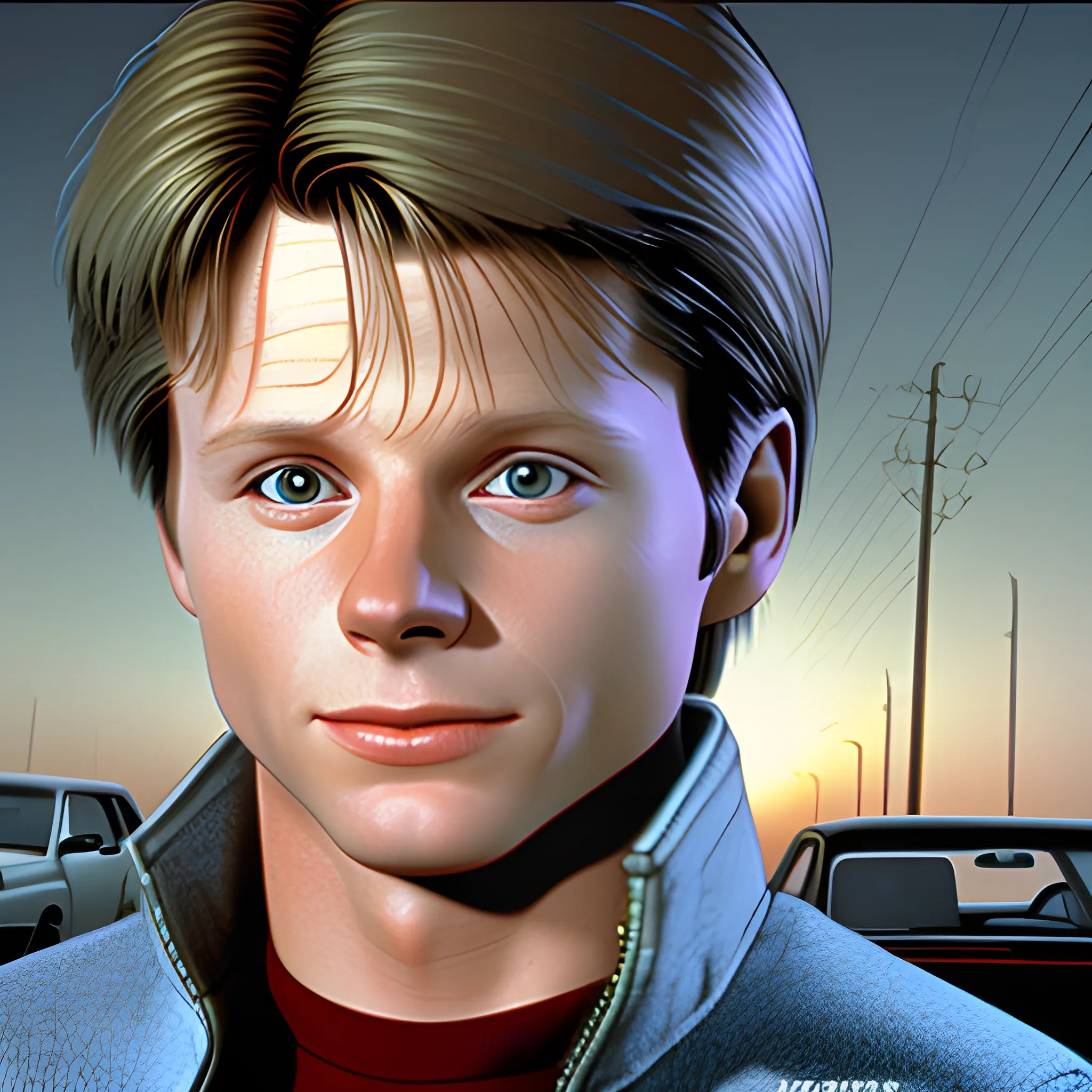 Marty mcfly photorealistic 1985