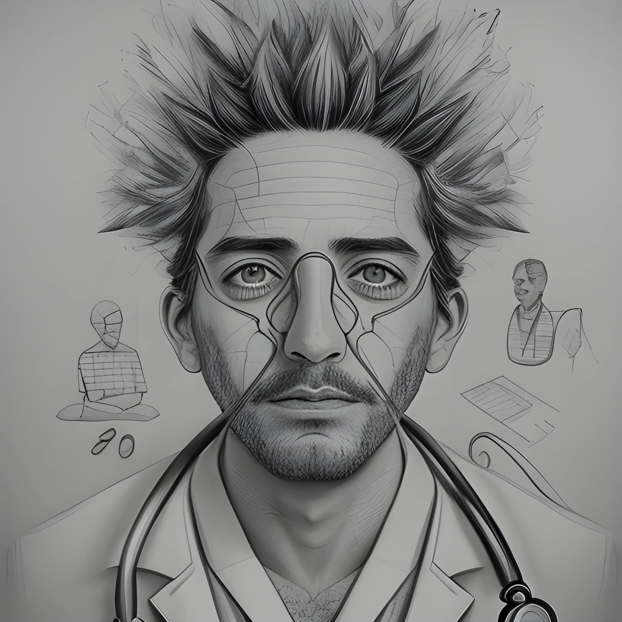 Pasos para ser médico, Pencil Sketch, Trippy