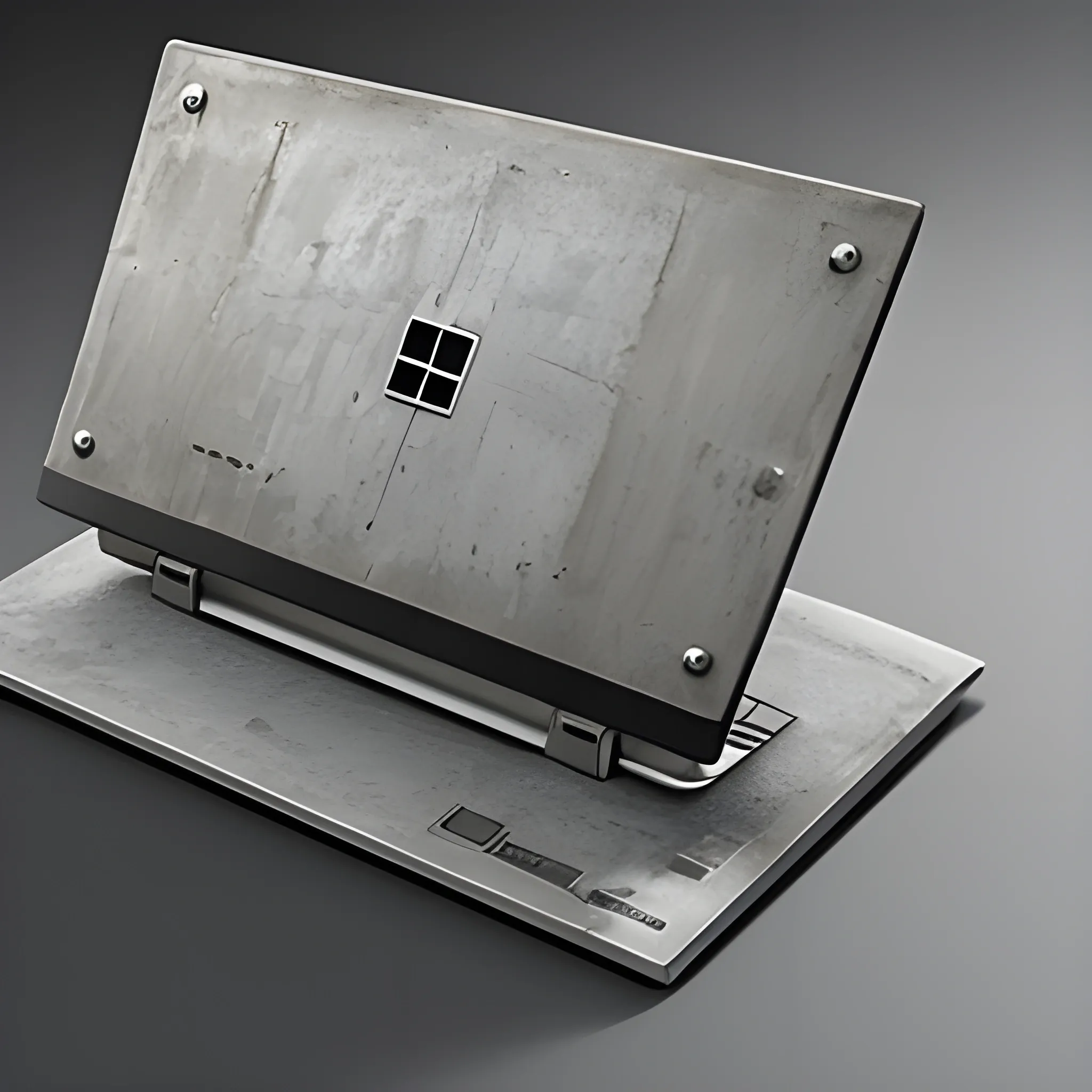 a laptop made with concrete