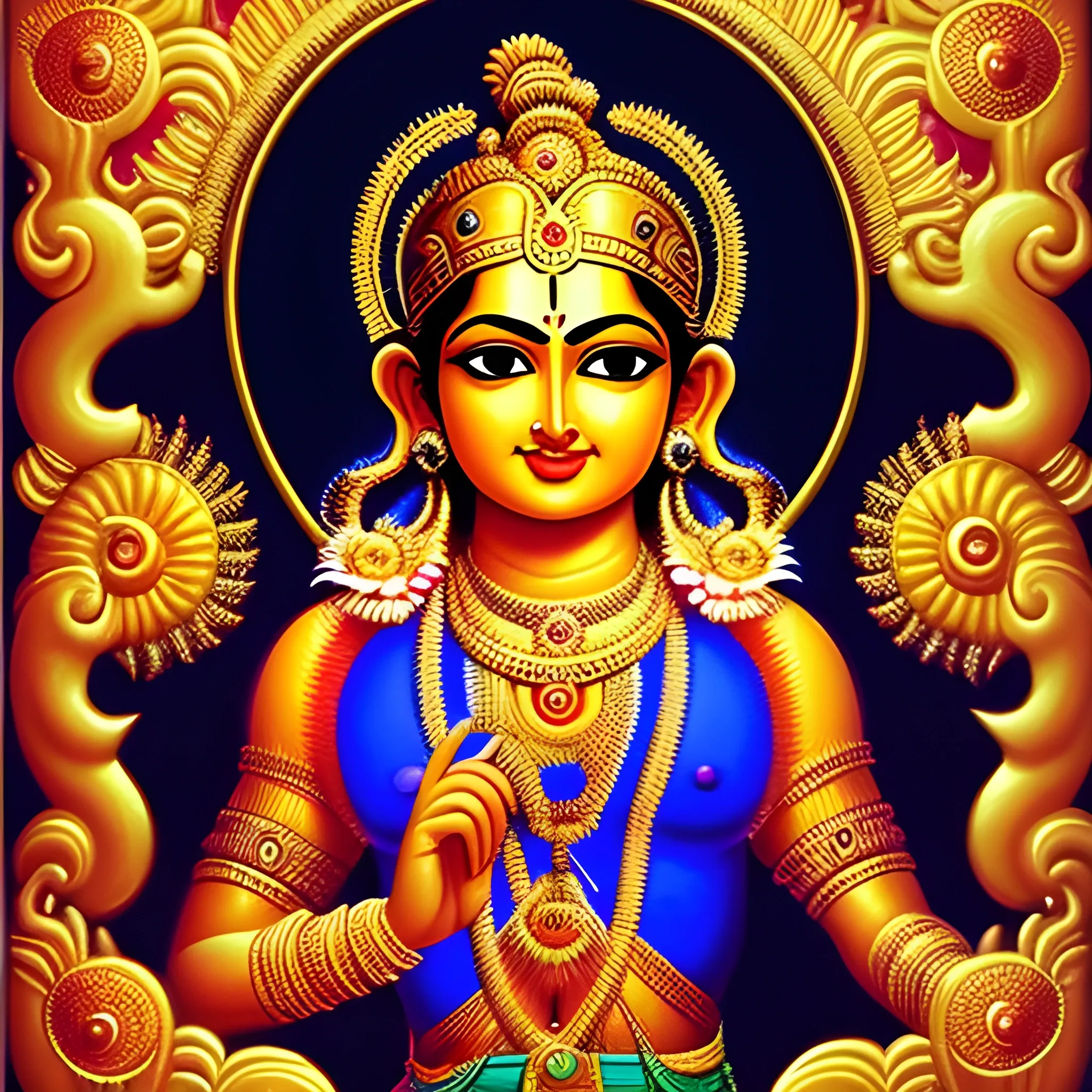 a beautiful portrait of hindu god lord rama